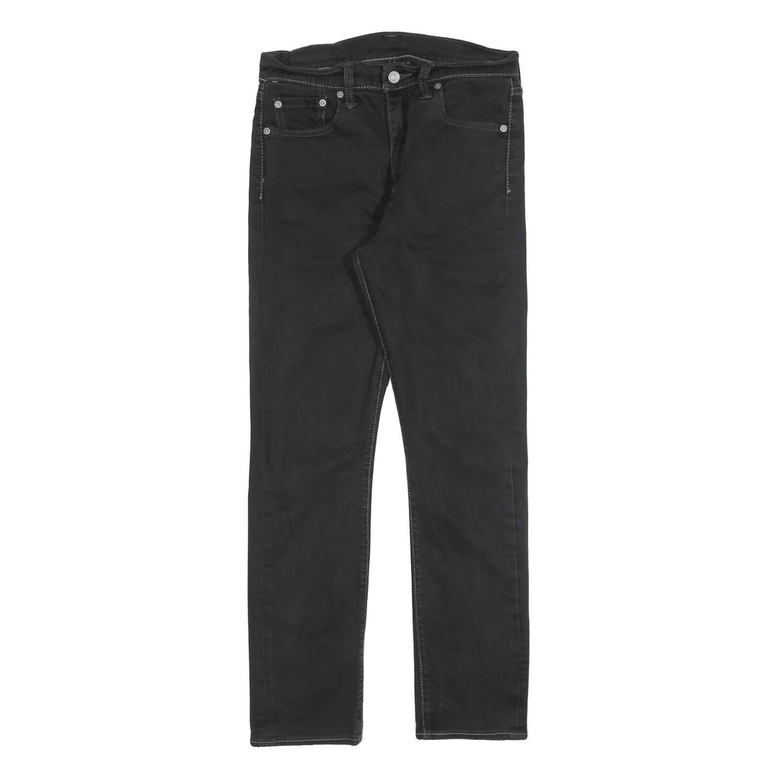 LEVI'S 522 Mens Slim Black Denim Regular W30 L30 Zip Jeans Refurbished - N/A refurbished available on Cerqular