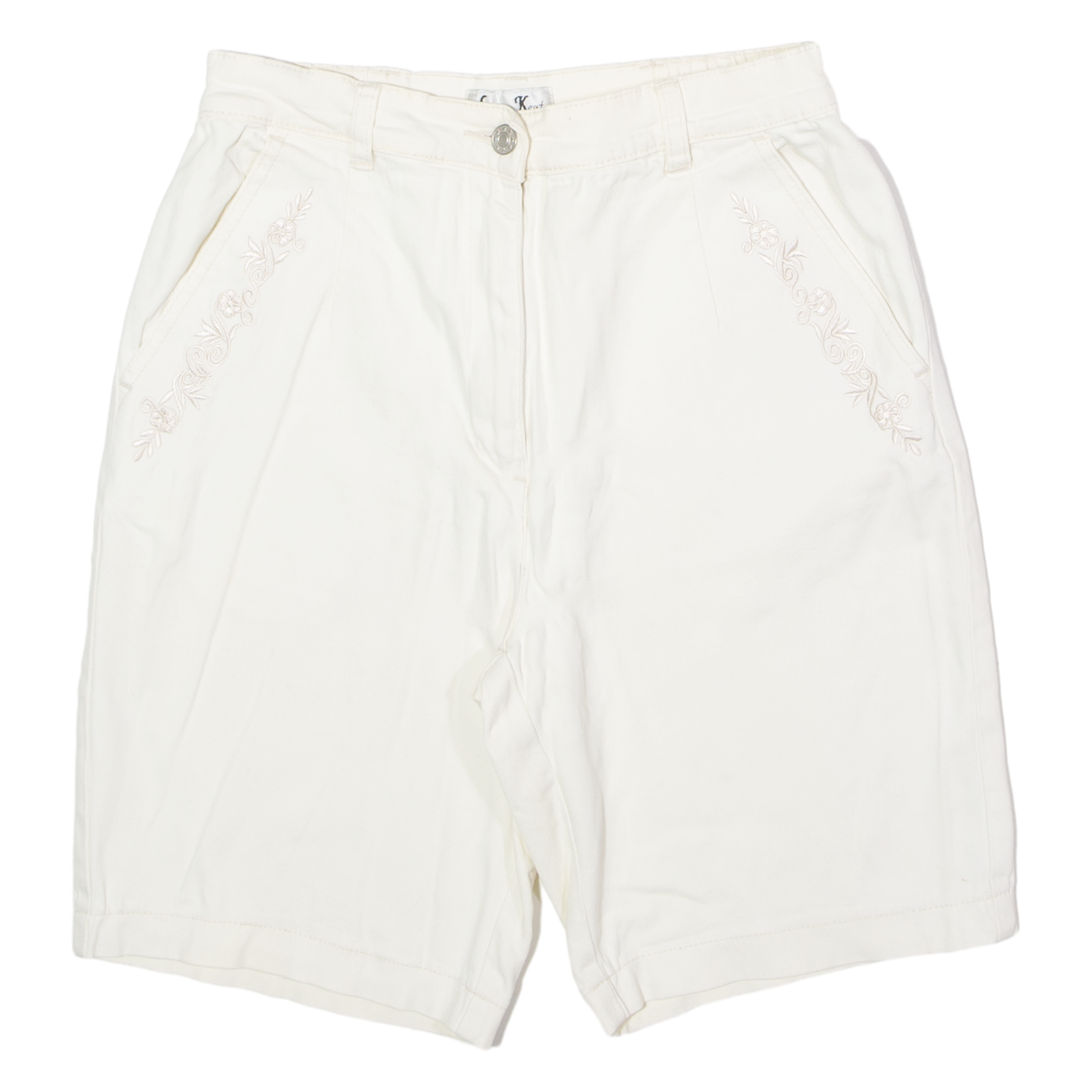 LAURA KENT Womens Chino Shorts Cream 90s Floral XS W26 Refurbished - N/A refurbished available on Cerqular