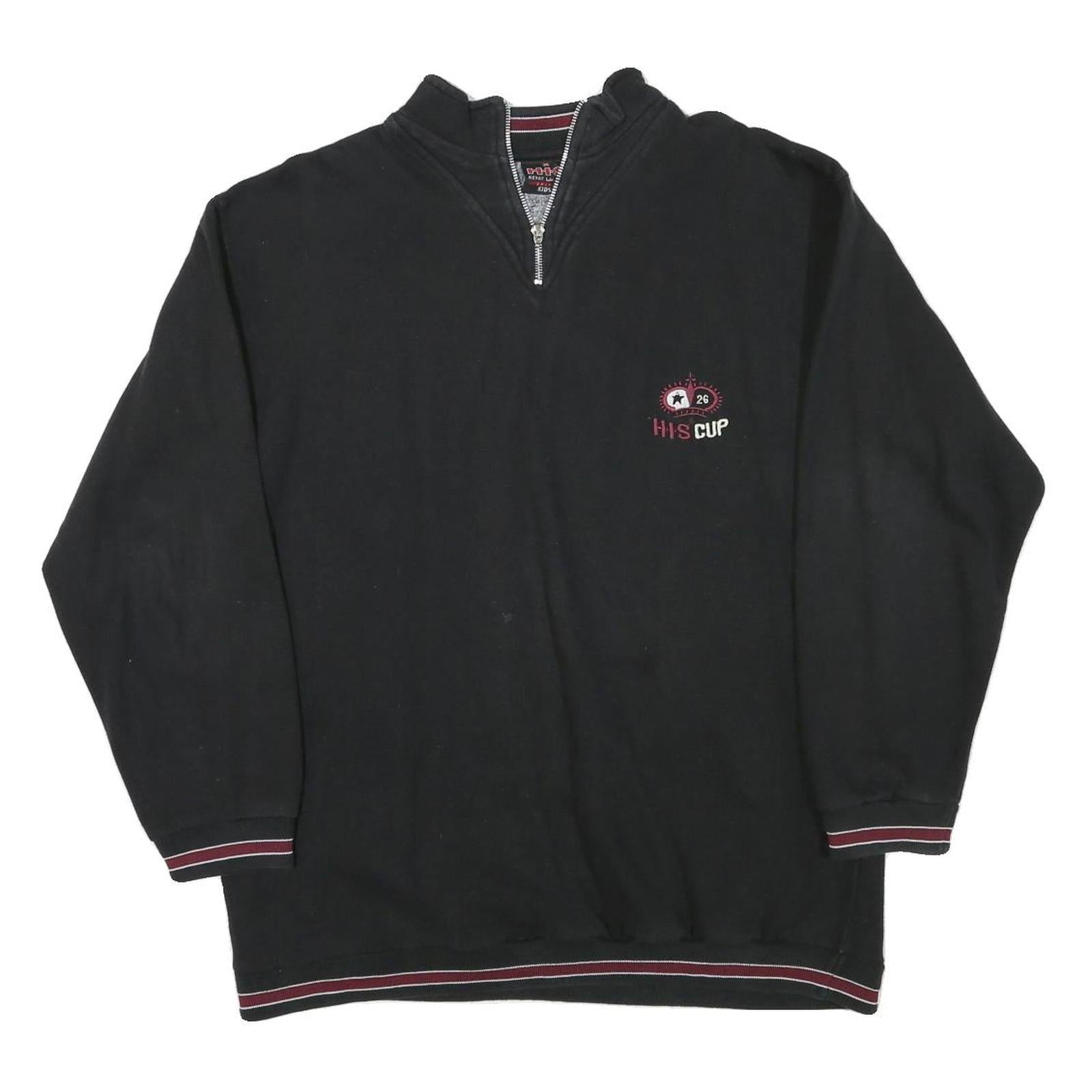 HIS Mens Black 1/4 Zip 2XL Cotton Blend Pullover Casual Sweatshirt Refurbished - N/A refurbished available on Cerqular
