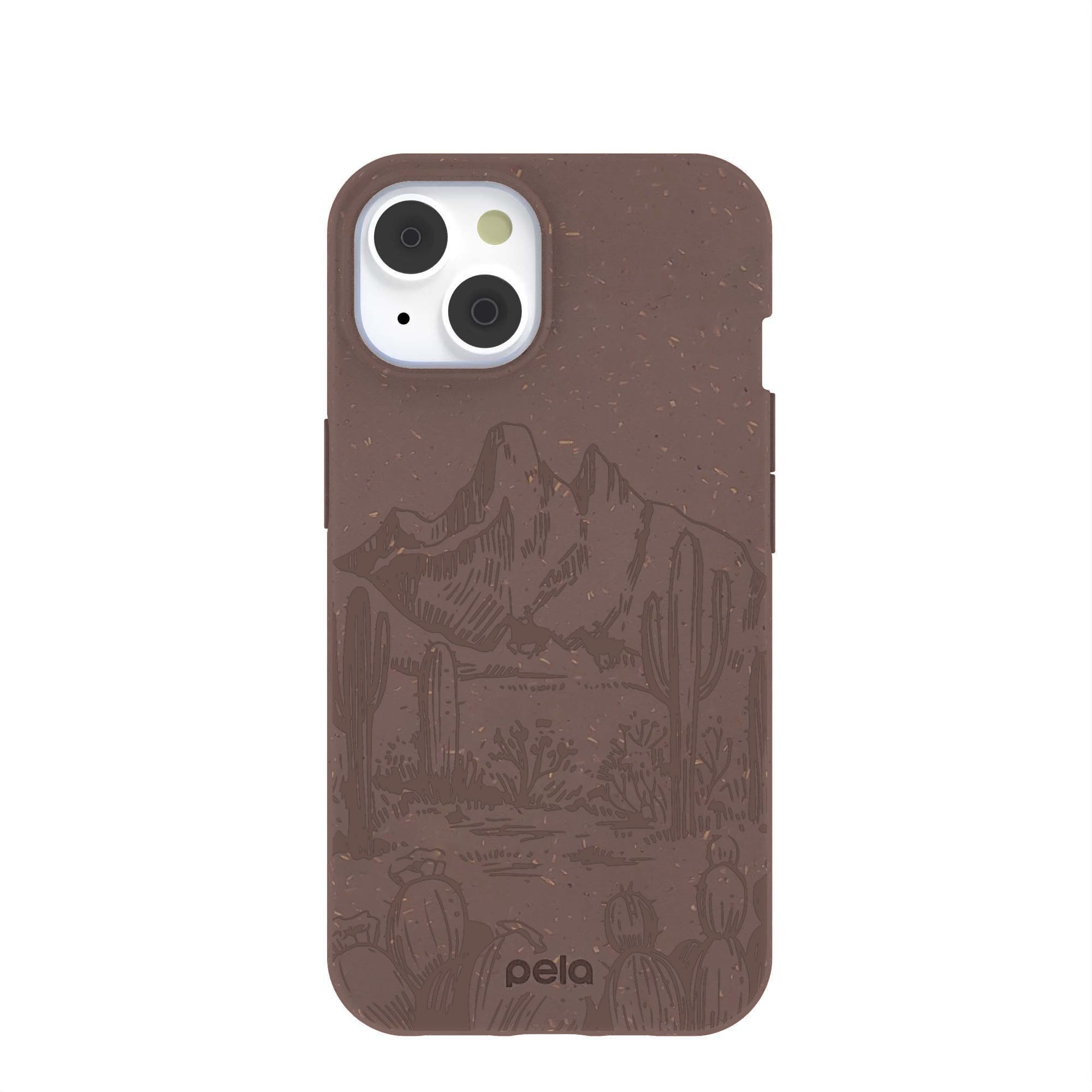 Chocolate Brown Desert Run iPhone 14/16e Case Refurbished - Pela Case refurbished available on Cerqular