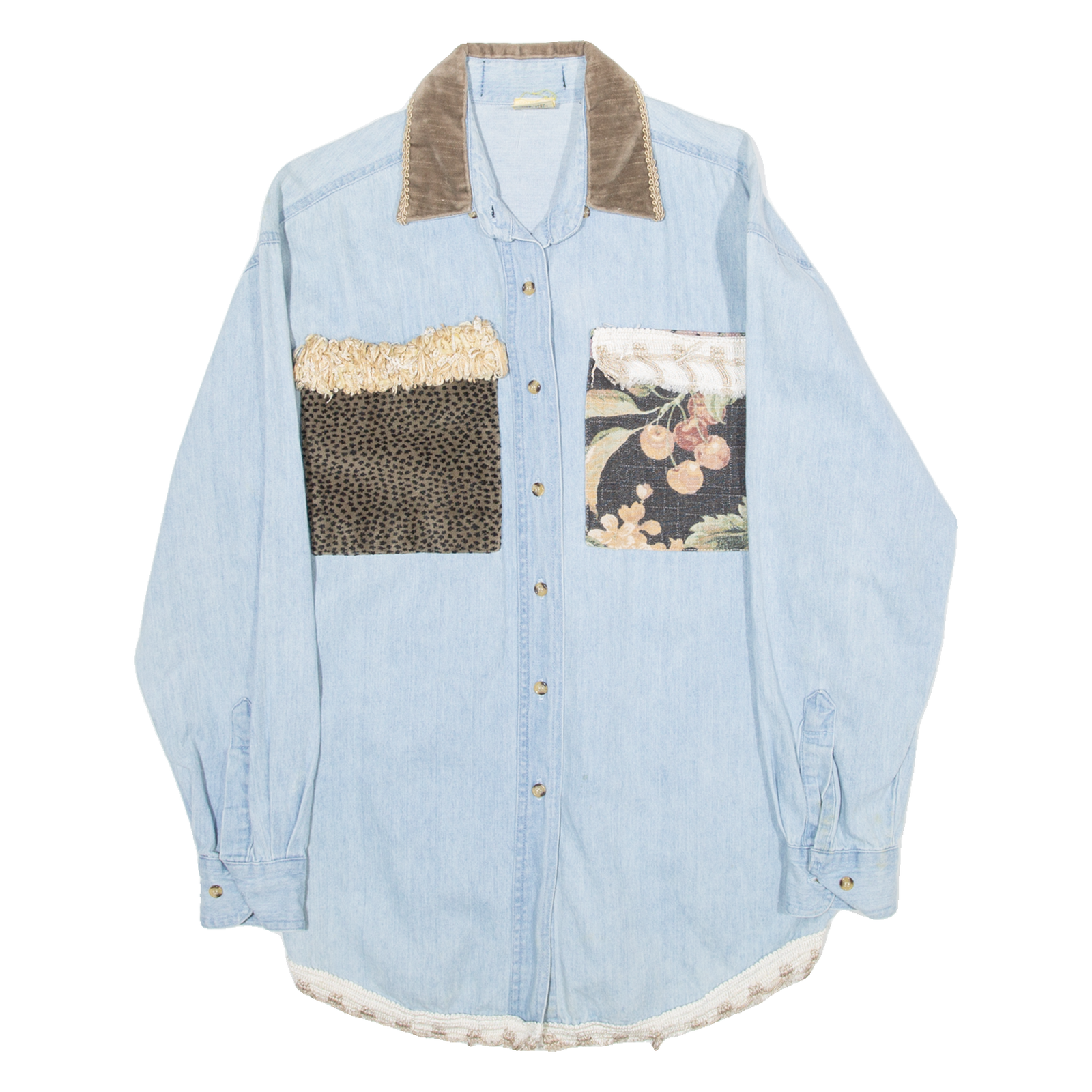 GREAT AUNT NINA Womens Denim Shirt Blue Long Sleeve S Refurbished - N/A refurbished available on Cerqular