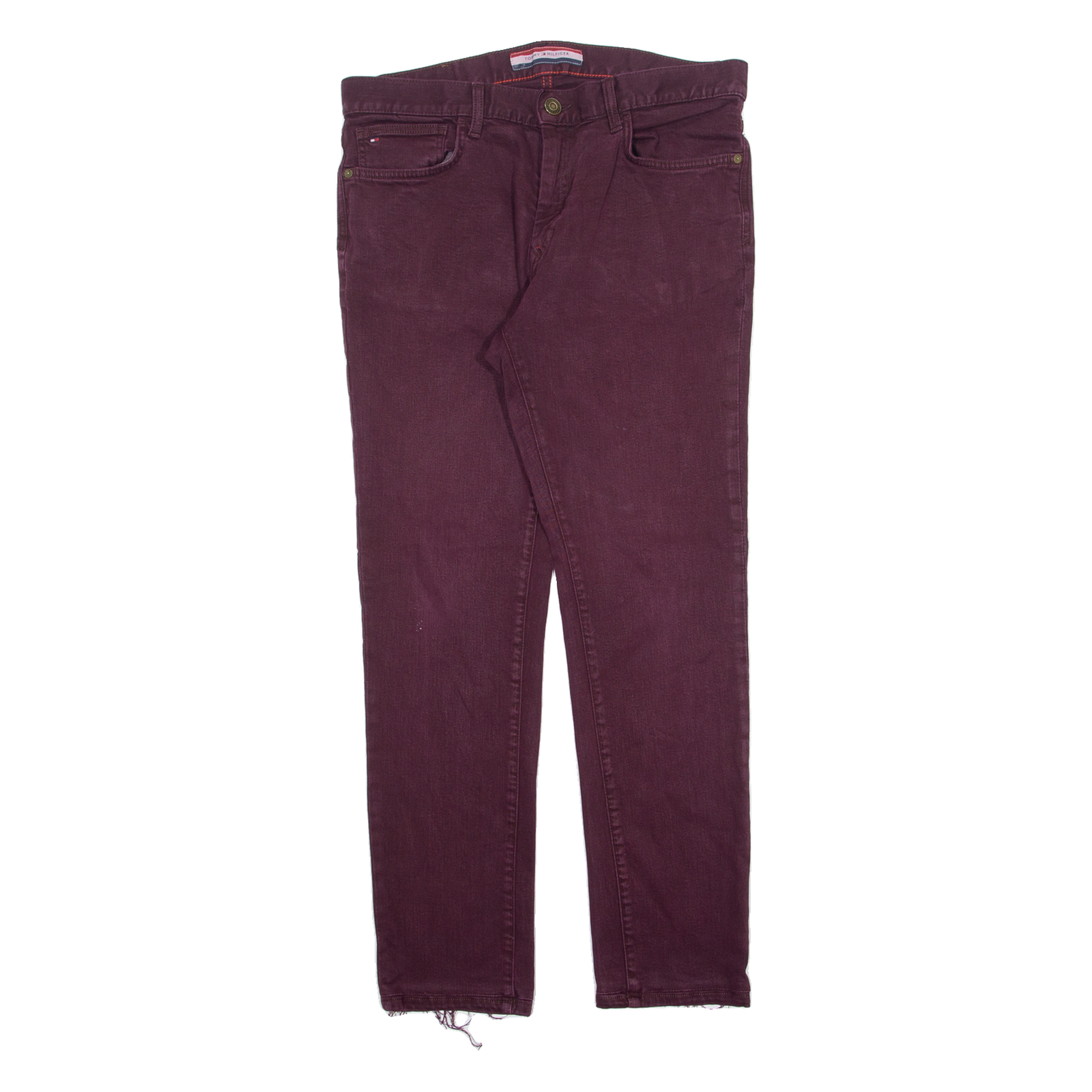 TOMMY HILFIGER Mens Jeans Maroon Slim Tapered W33 L30 Refurbished - N/A refurbished available on Cerqular