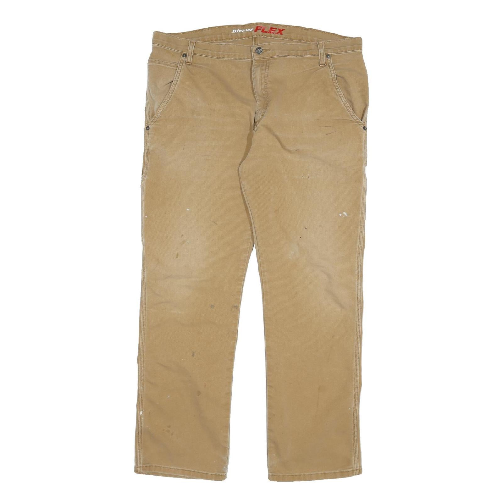 DICKIES Mens Cotton Blend Beige Regular Straight Trousers W38 L30 Workwear Refurbished - N/A refurbished available on Cerqular