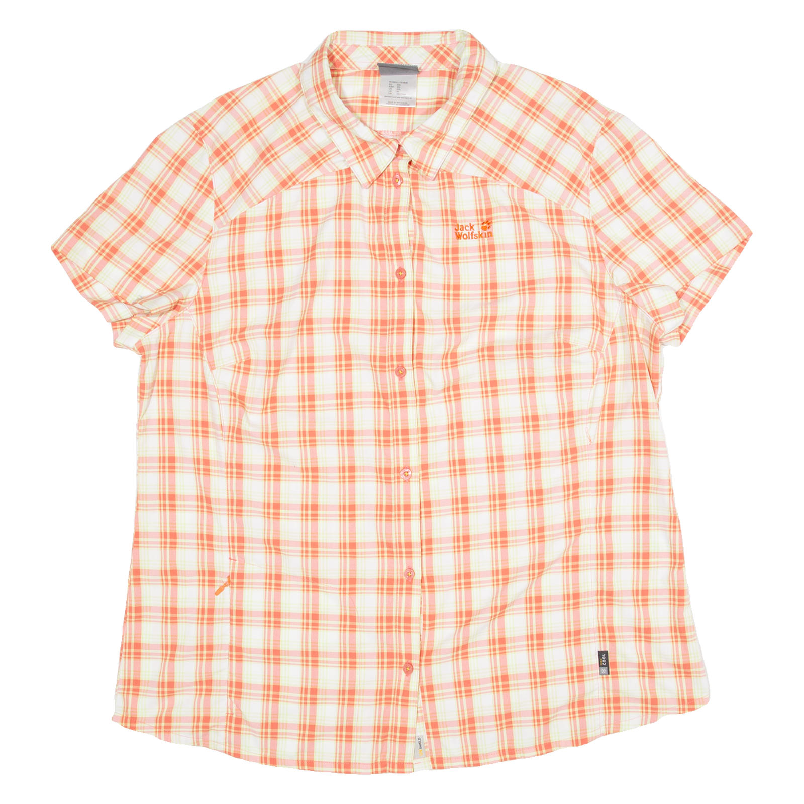 JACK WOLFSKIN Womens Shirt Orange Check 2XL Refurbished - N/A refurbished available on Cerqular