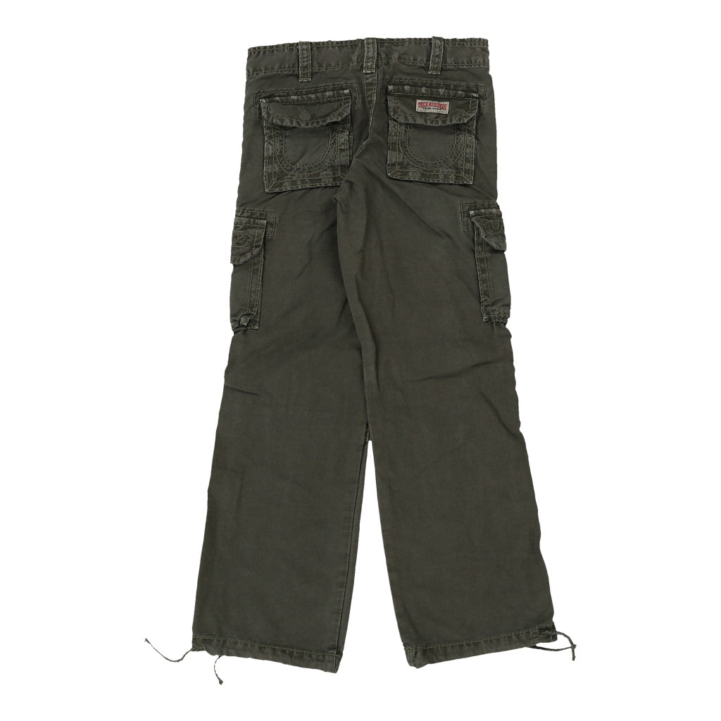 Age 8 True Religion Cargo Trousers - 25W 25L Green Cotton Refurbished - Thrifted (note: this is a term often used to describe second- refurbished available on Cerqular