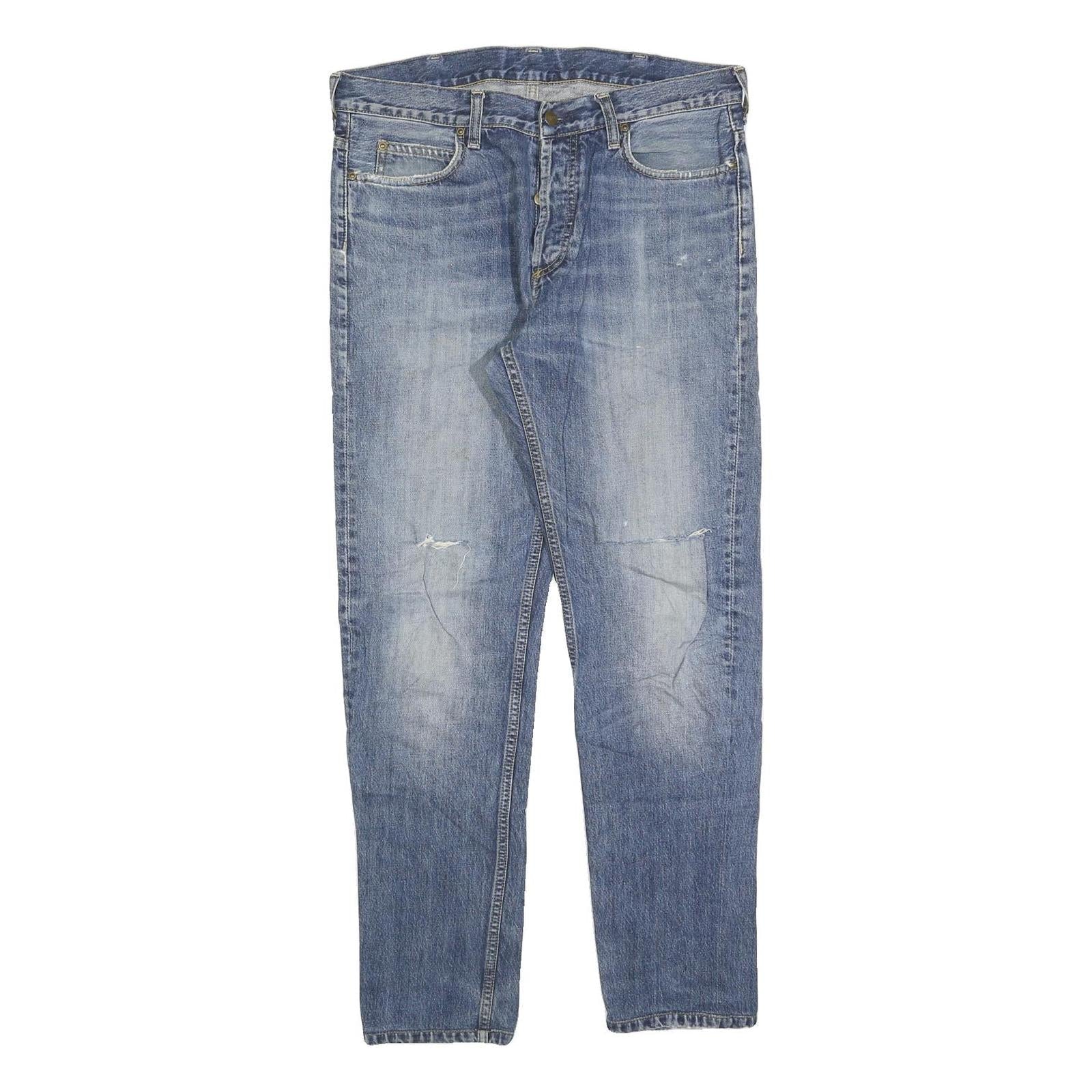 CARHARTT Mens Slim Blue Denim Jeans W34 L29 Classic Cotton Zip Casual Workwear Refurbished - N/A refurbished available on Cerqular