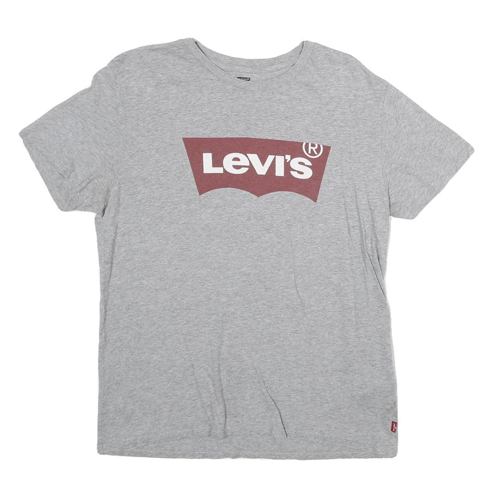 LEVI'S Mens Grey Graphic T-Shirt M Short Sleeve Crew Neck Cotton Casual Refurbished - N/A refurbished available on Cerqular