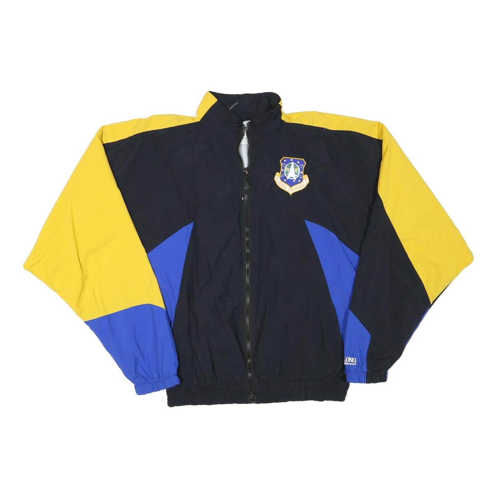 DELONG Mens Black & Yellow Colourblock Jacket M Polyester Blend Zip Sports Refurbished - N/A refurbished available on Cerqular