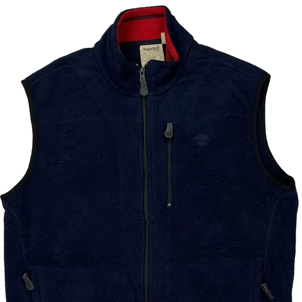 Timberland Fleece Jacket - Large Navy Polyester Refurbished - Thrifted (note: this is a term often used to describe second- refurbished available on Cerqular