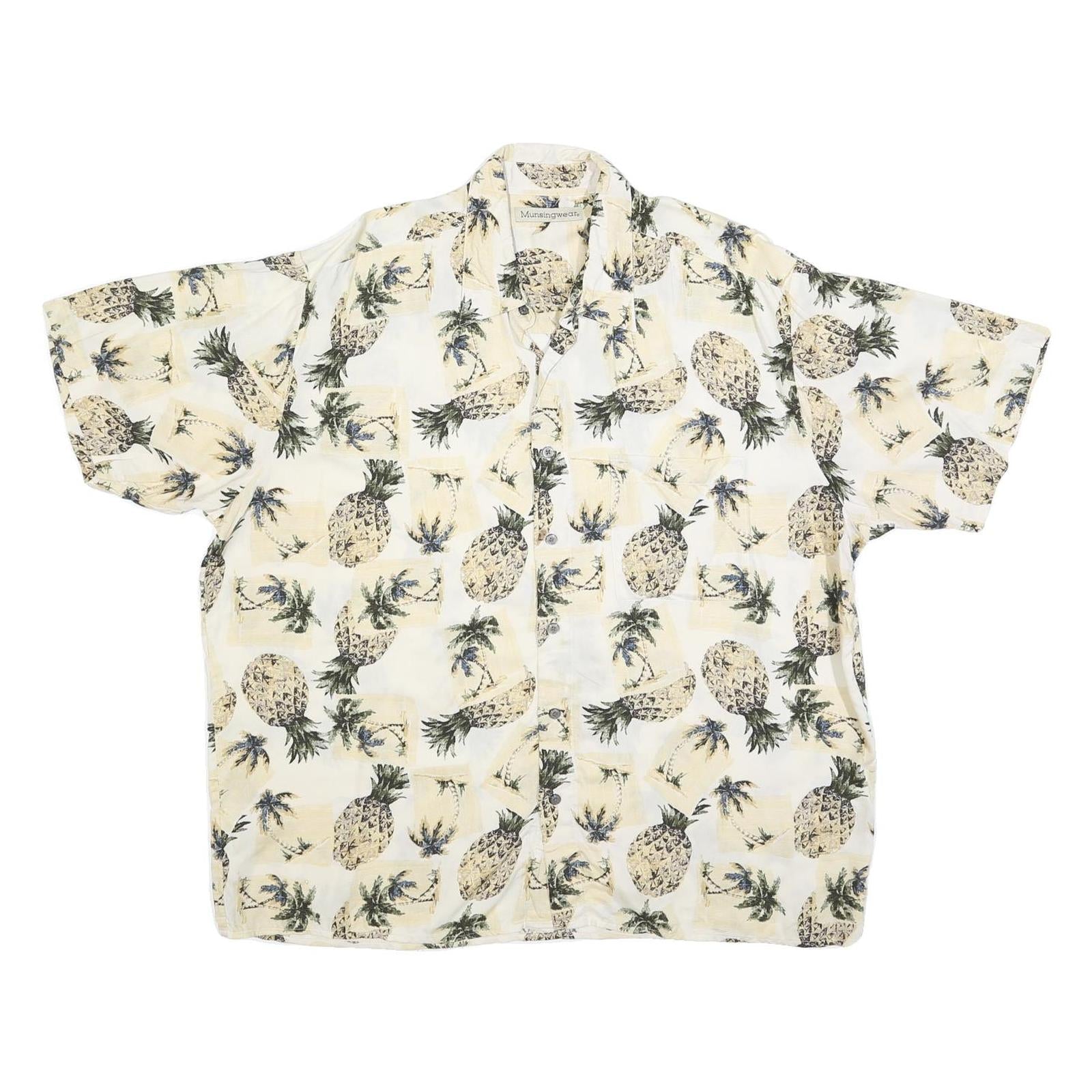 Buy MUNSINGWEAR Mens Cream & Beige Hawaiian Shirt XL Pineapple Print Casual Rayon Refurbished - $19.49 MUNSINGWEAR Mens Cream & Beige Hawaiian Shirt XL Pineapple Print Casual Rayon Refurbished - N/A refurbished available on Cerqular