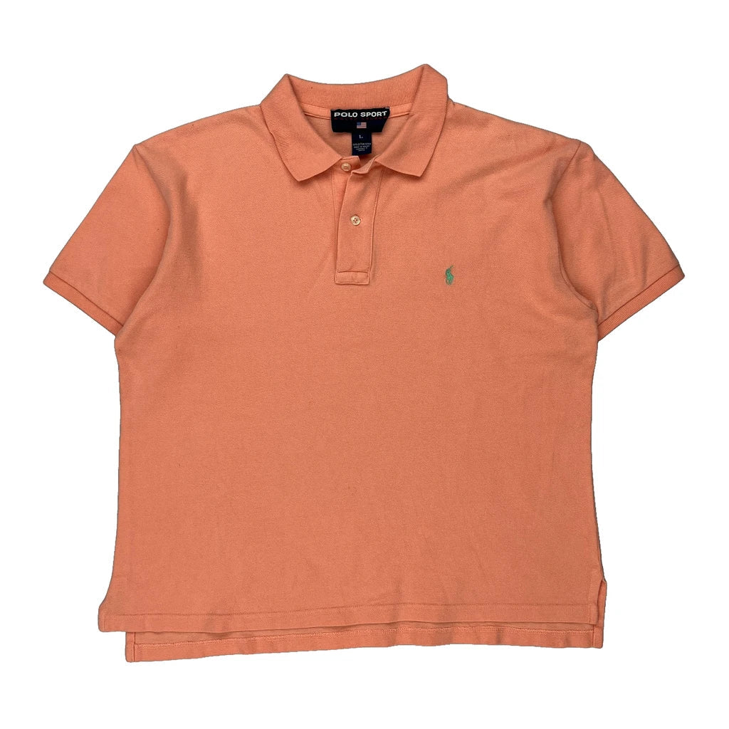 Polo Sport Polo Shirt - Large Orange Cotton Refurbished - Thrifted (note: this is a term often used to describe second- refurbished available on Cerqular