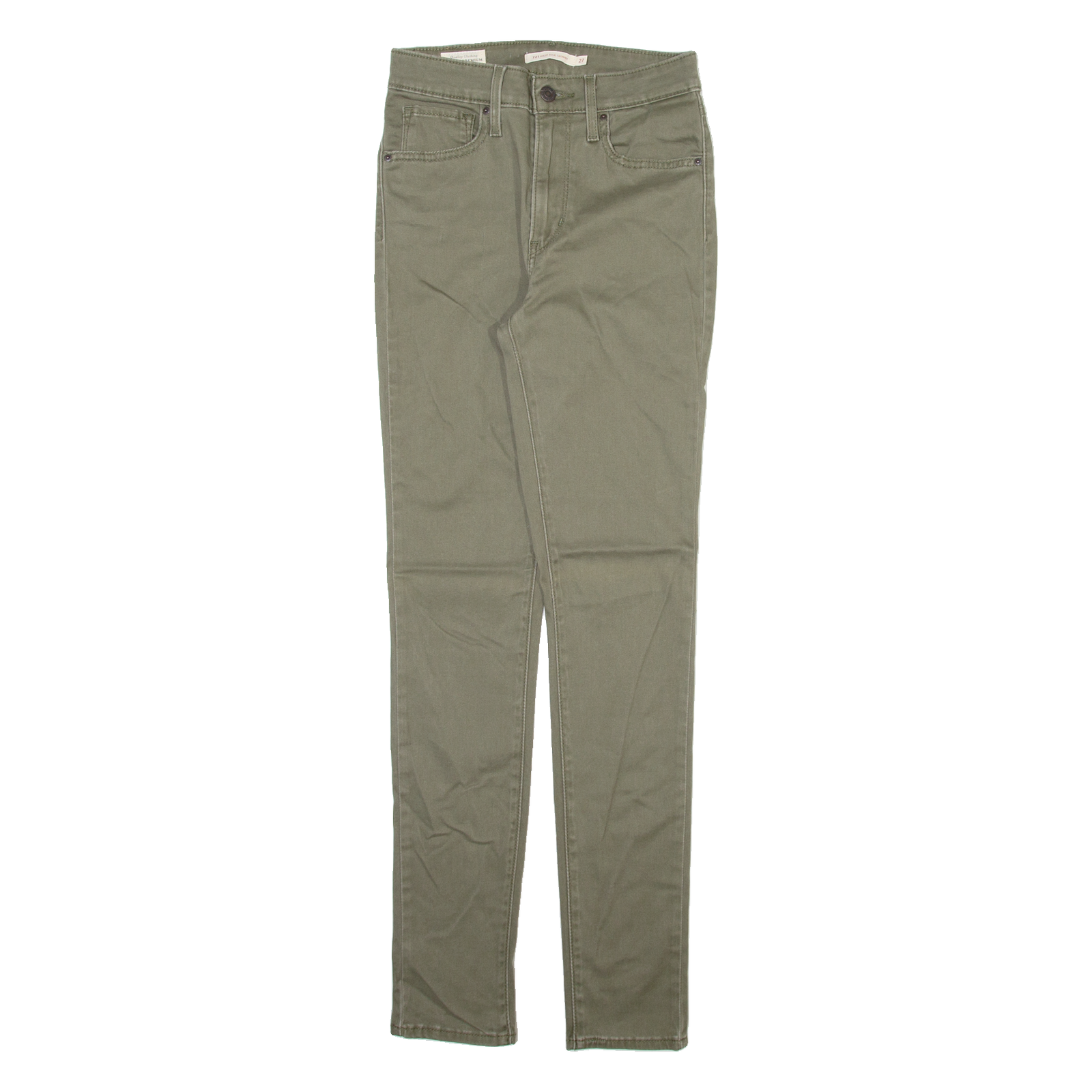 LEVI'S 721 High Rise Big E Womens Trousers Green Slim Skinny W24 L30 Refurbished - N/A refurbished available on Cerqular