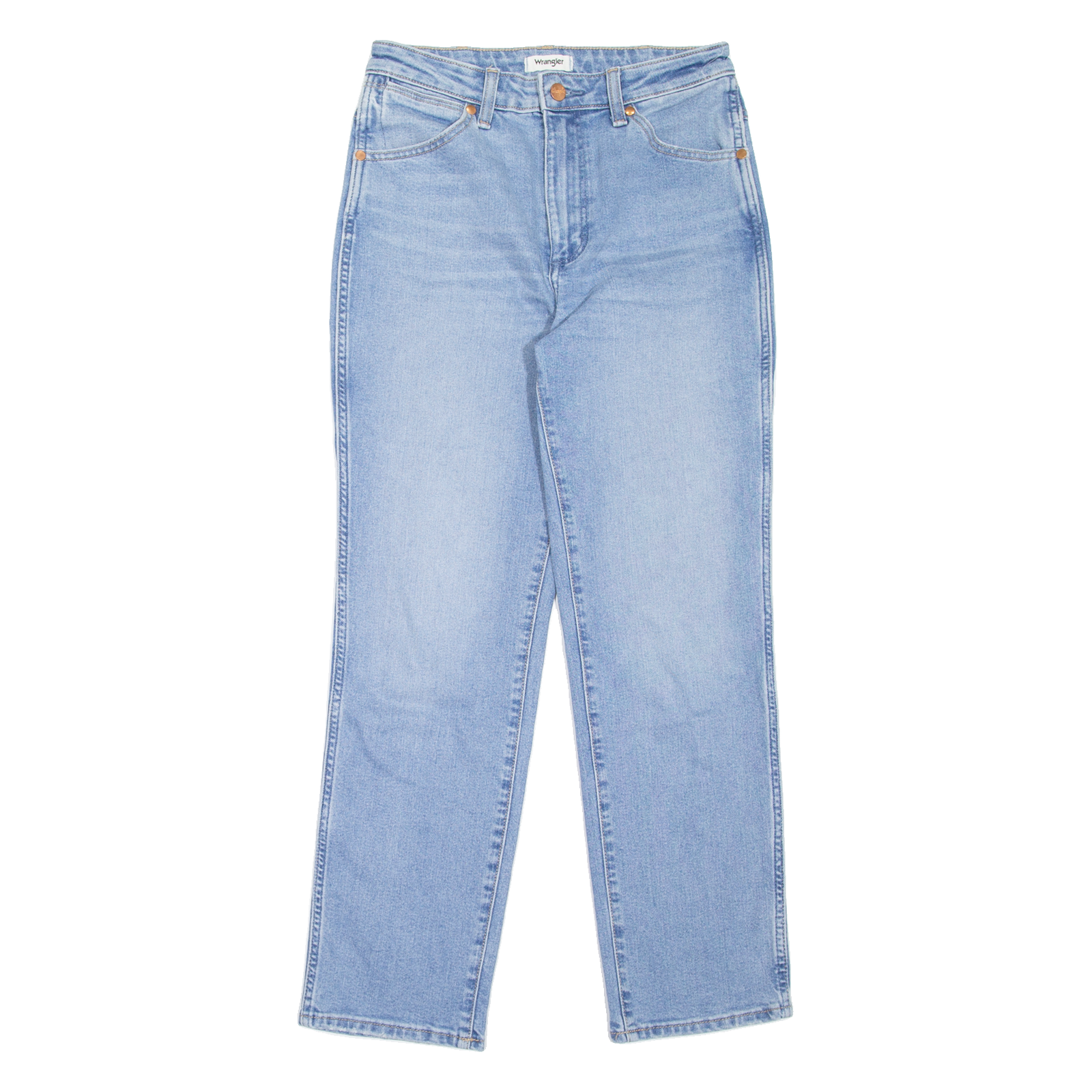 WRANGLER Wild West High Rise Womens Jeans Blue Straight Stone Wash W27 L27 Refurbished - N/A refurbished available on Cerqular