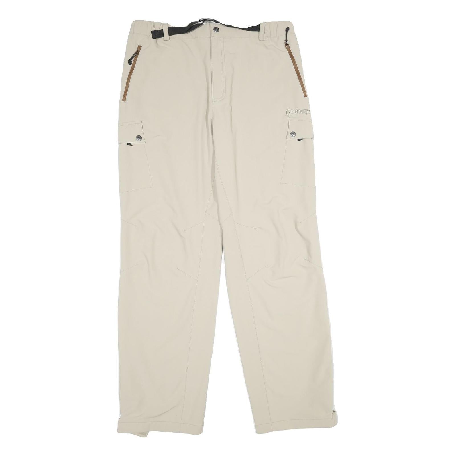 SHERPA Mens Regular Beige Polyester Blend Trousers W32 L34 Cargo Style Zip Refurbished - N/A refurbished available on Cerqular