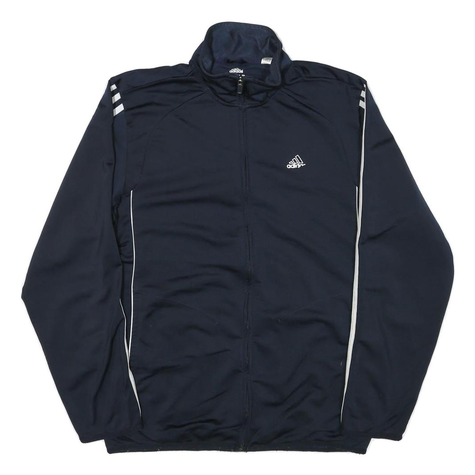 ADIDAS Mens Navy Blue Sports Zip Jacket M Polyester Blend Plain Athletic Refurbished - N/A refurbished available on Cerqular