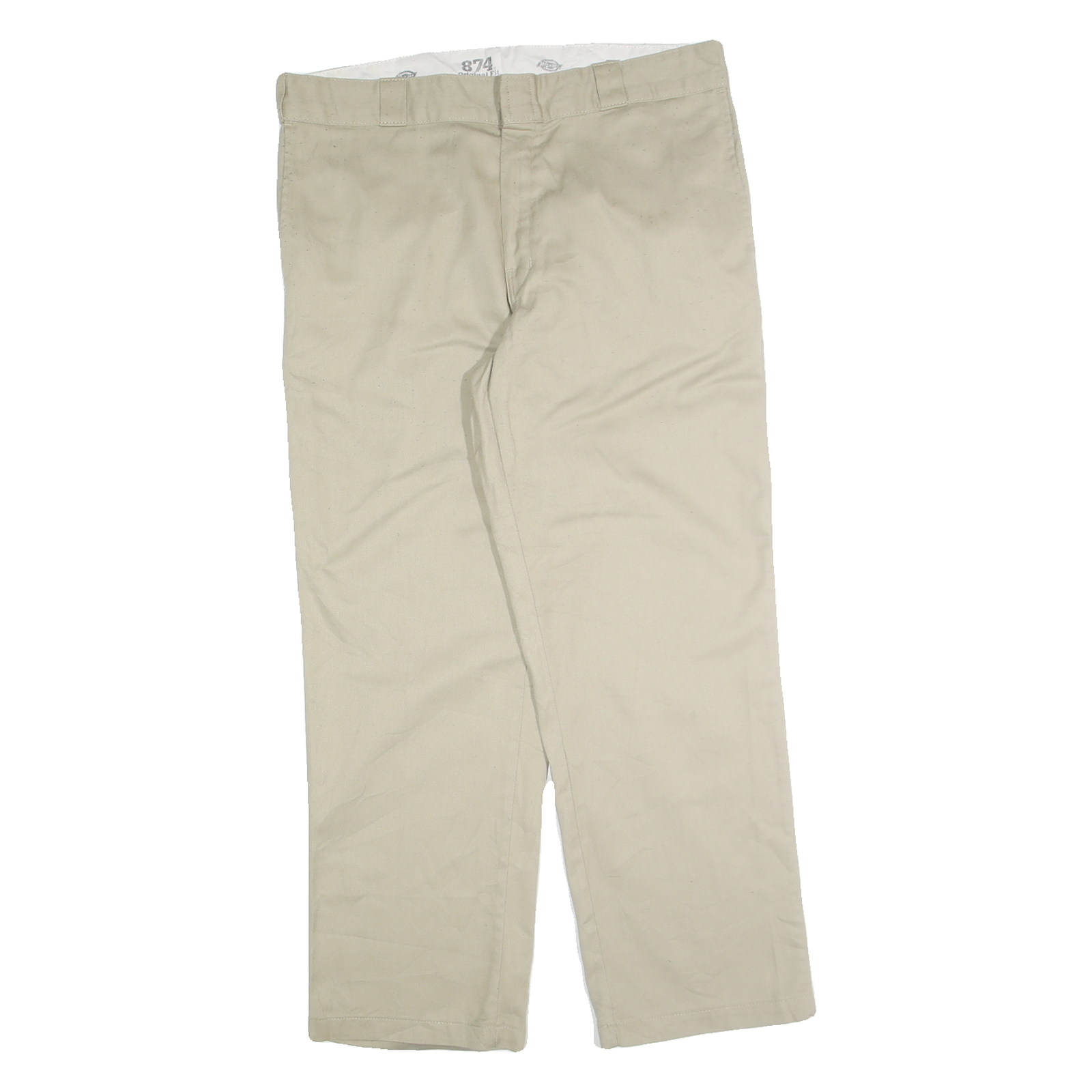 DICKIES Mens Regular Beige Cotton Blend Regular Fit Straight Leg Trousers W36 Refurbished - N/A refurbished available on Cerqular
