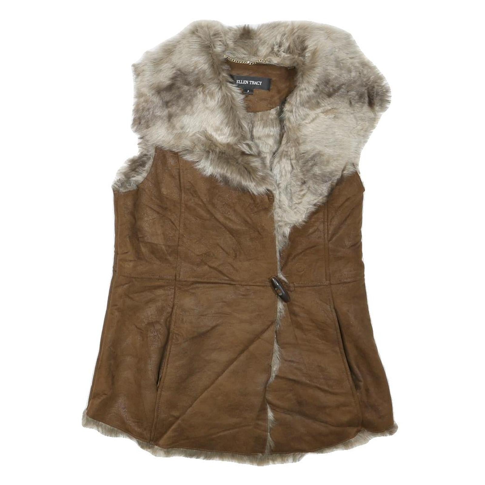 Buy ELLEN TRACY Womens Brown Faux Fur Suede Button Jacket S Sleeveless Retro Refurbished - $51.99 ELLEN TRACY Womens Brown Faux Fur Suede Button Jacket S Sleeveless Retro Refurbished - N/A refurbished available on Cerqular