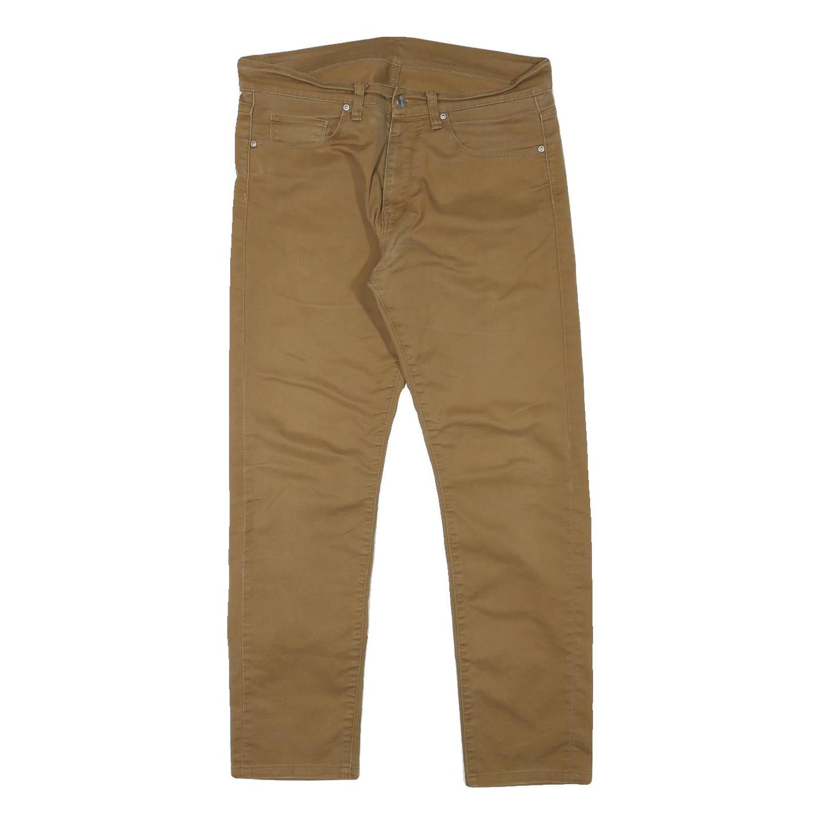 CARHARTT Mens Slim Brown Cotton Blend Trousers W34 L28 Zip Pocket Classic Refurbished - N/A refurbished available on Cerqular