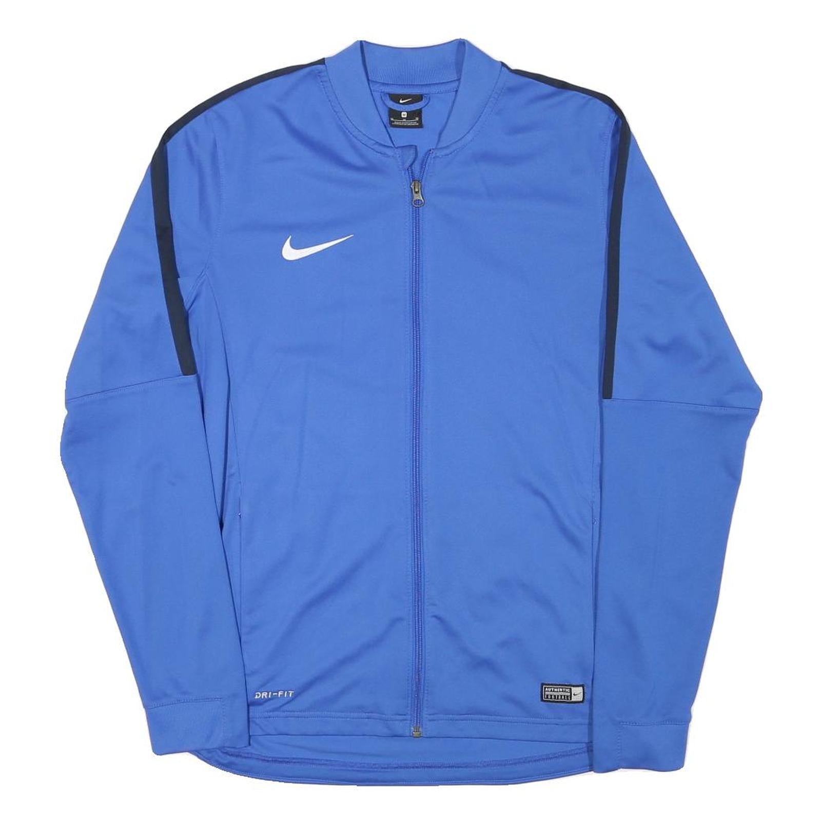 NIKE Mens Blue Jacket M Polyester Blend Plain Sports Zip Activewear Refurbished - N/A refurbished available on Cerqular
