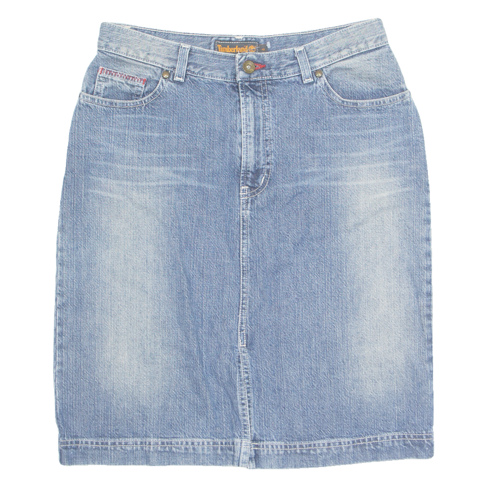 TIMBERLAND Womens Straight Skirt Blue Knee Length Denim M Refurbished - N/A refurbished available on Cerqular
