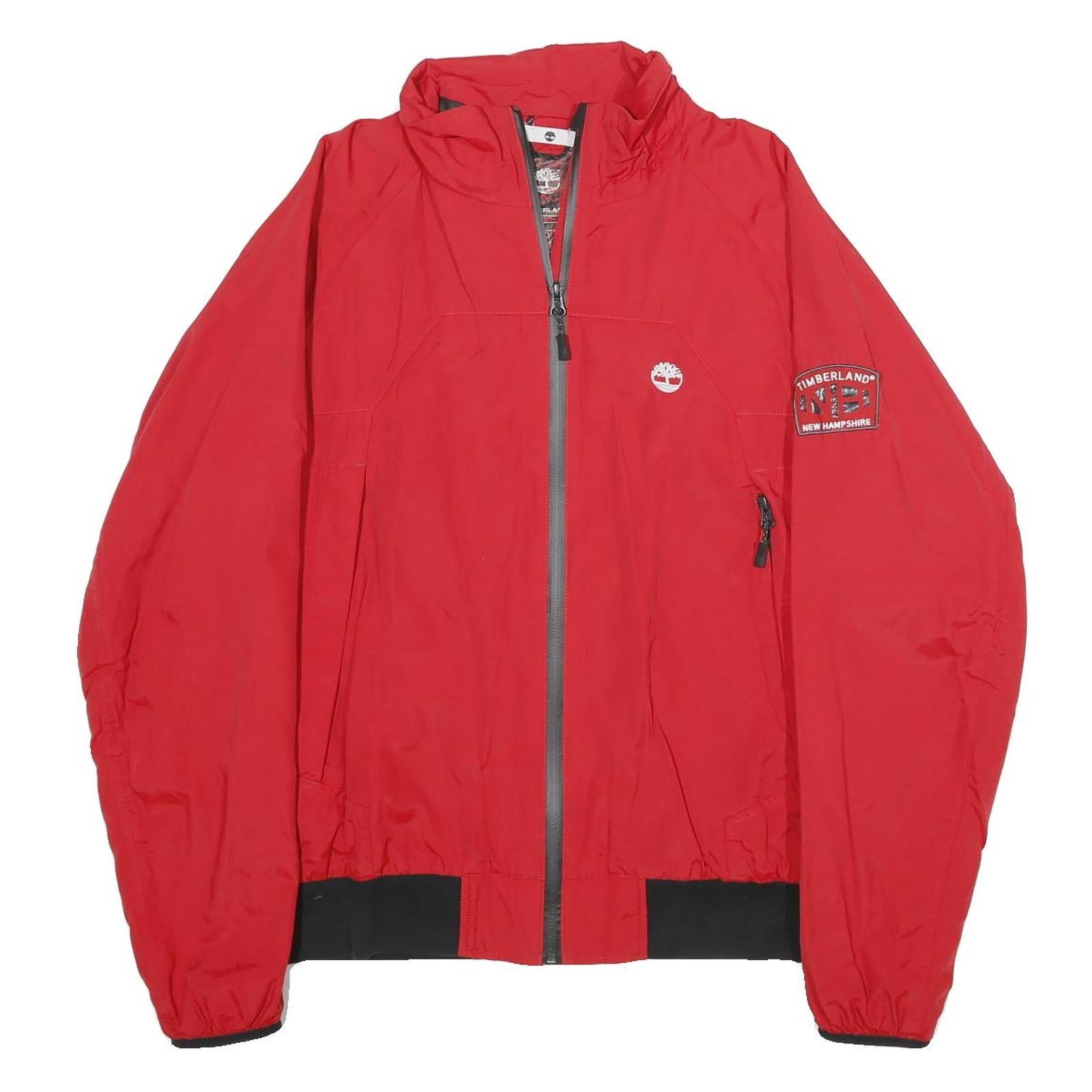 TIMBERLAND Mens Red Nylon Zip Jacket M Outdoor Casual Lightweight Refurbished - N/A refurbished available on Cerqular
