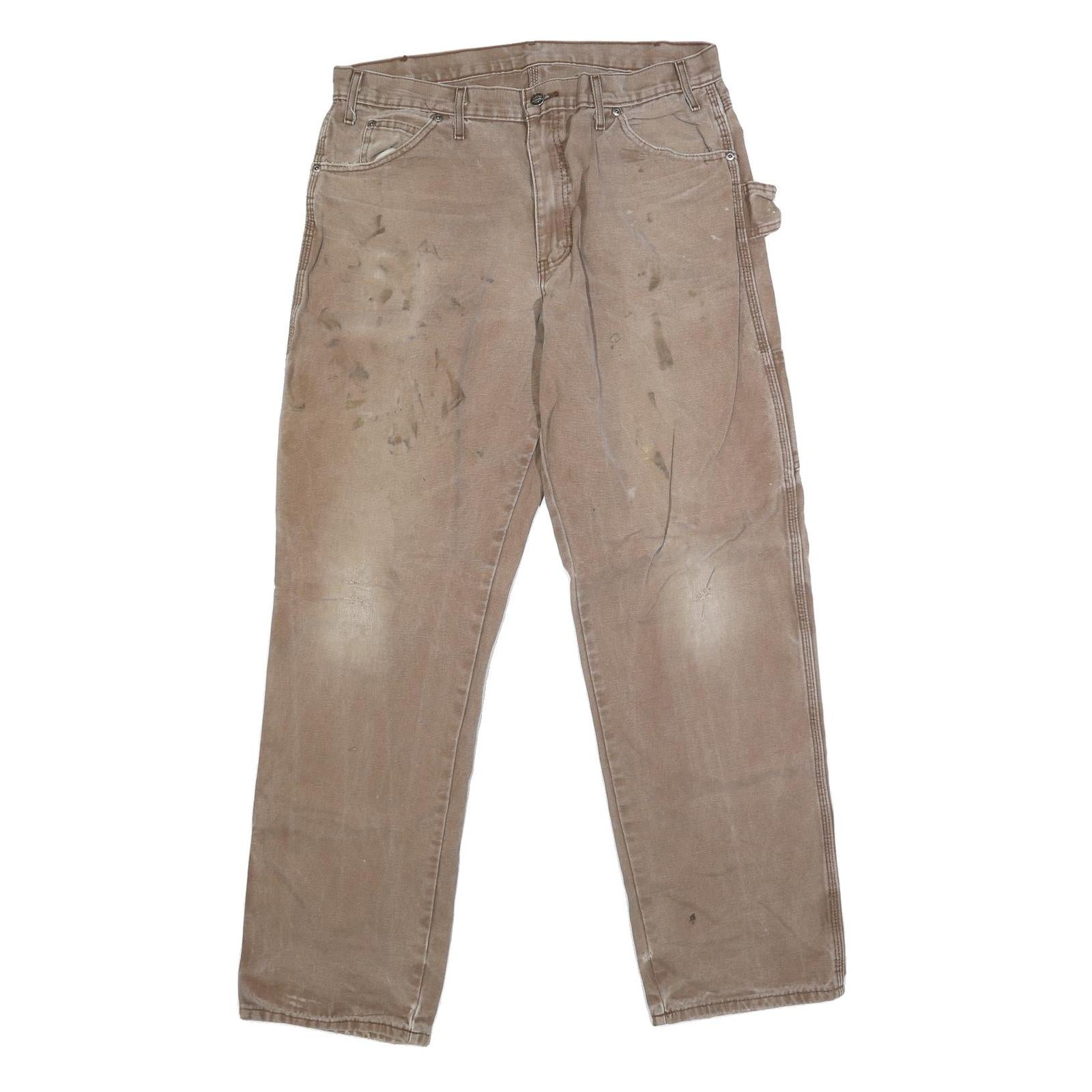 DICKIES Mens Jeans Beige Regular Straight Denim W34 L33 Workwear Utility Pants Refurbished - N/A refurbished available on Cerqular