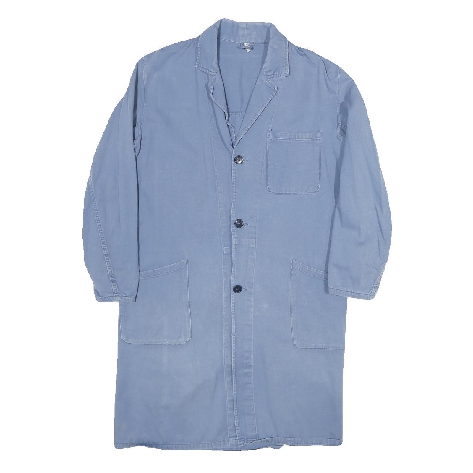 Mens Blue Cotton Button Jacket M Long Sleeve Classic Fit Plain Casual Workwear Refurbished - N/A refurbished available on Cerqular