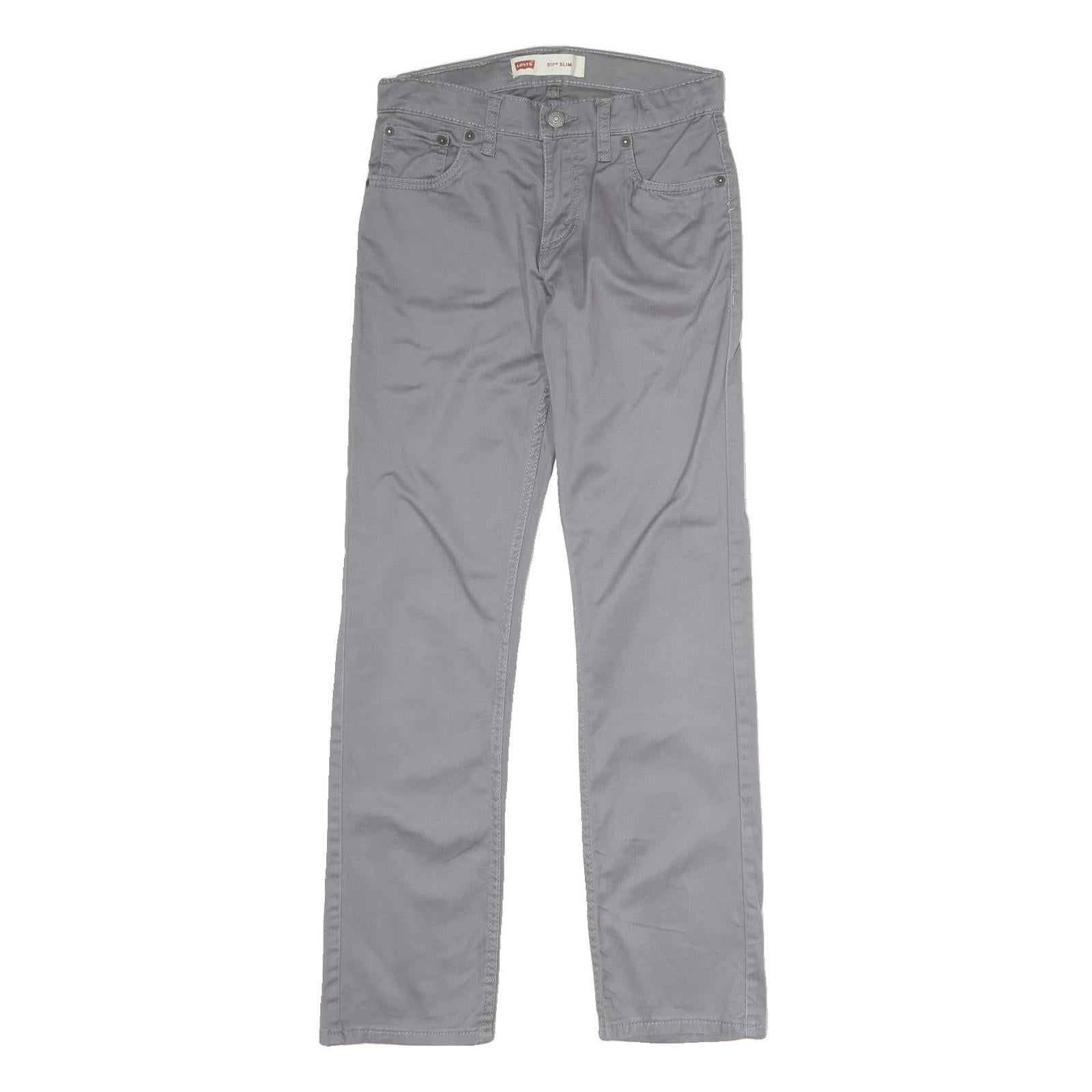 LEVI'S Mens Cotton Blend Grey Slim Straight Trousers W27 L28 Casual Zip Closure Refurbished - N/A refurbished available on Cerqular