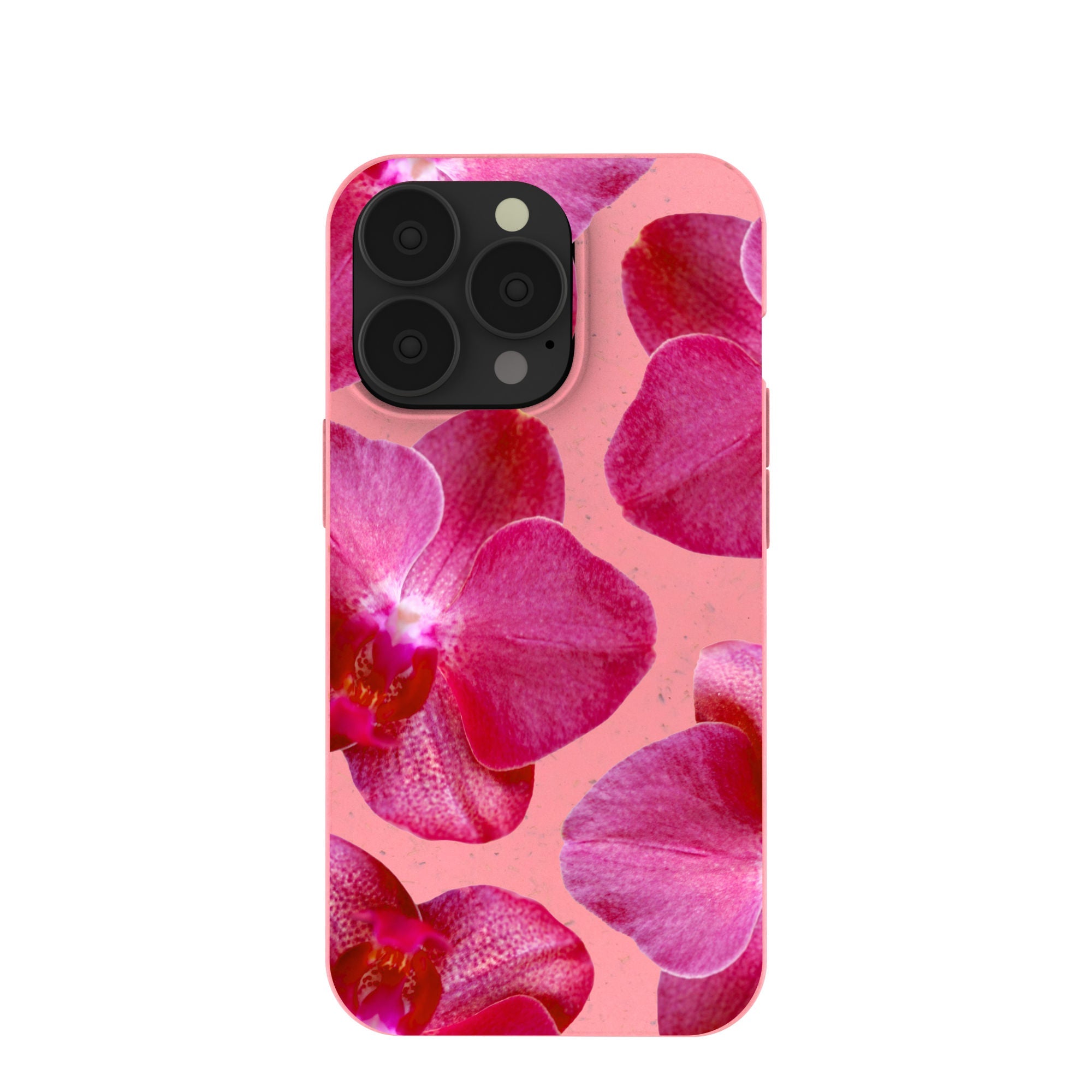 Bubblegum Pink Pink Orchids iPhone 13 Pro Case Refurbished - Pela Case refurbished available on Cerqular