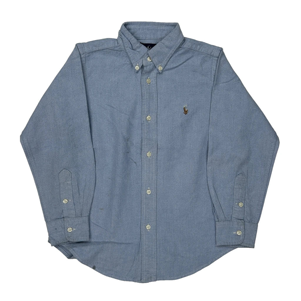 Age 6 Ralph Lauren Shirt - XS Blue Cotton Refurbished - Thrifted (note: this is a term often used to describe second- refurbished available on Cerqular
