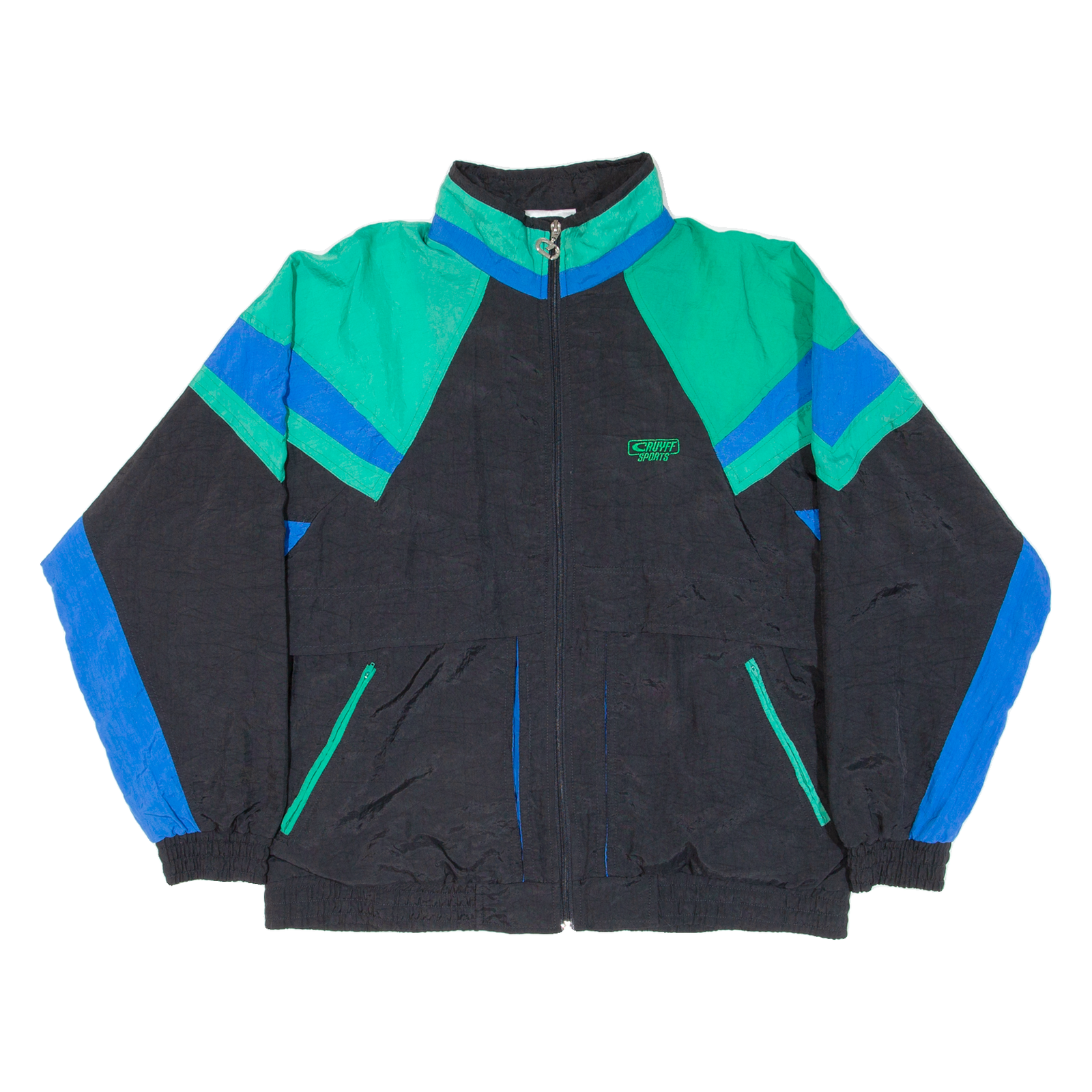 CRUYFF SPORTS Mens Track Jacket Black Nylon Colourblock L Refurbished - N/A refurbished available on Cerqular