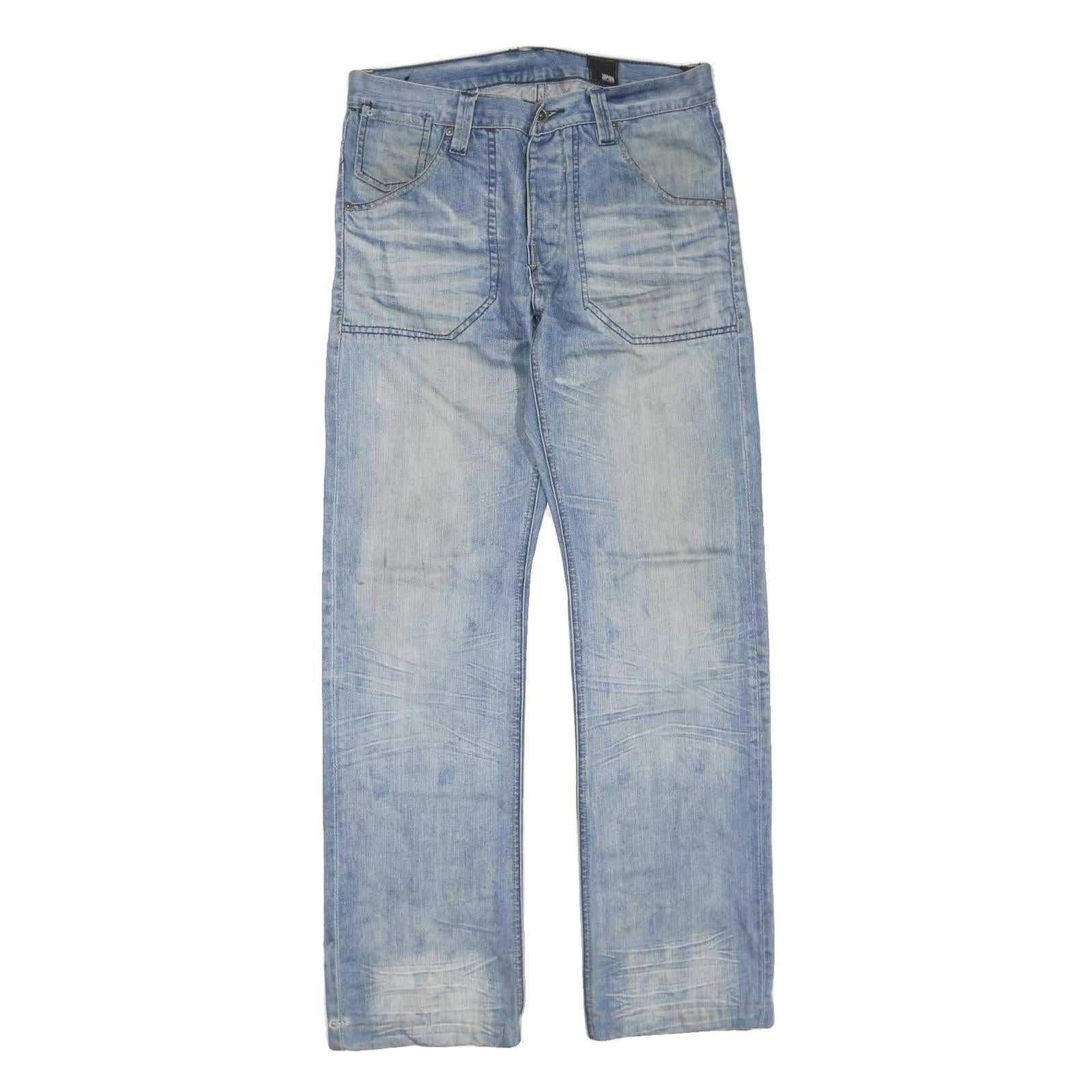 JACK & JONES Mens Blue Cotton Blend Regular Straight Denim W36 L34 Zip Jeans Refurbished - N/A refurbished available on Cerqular