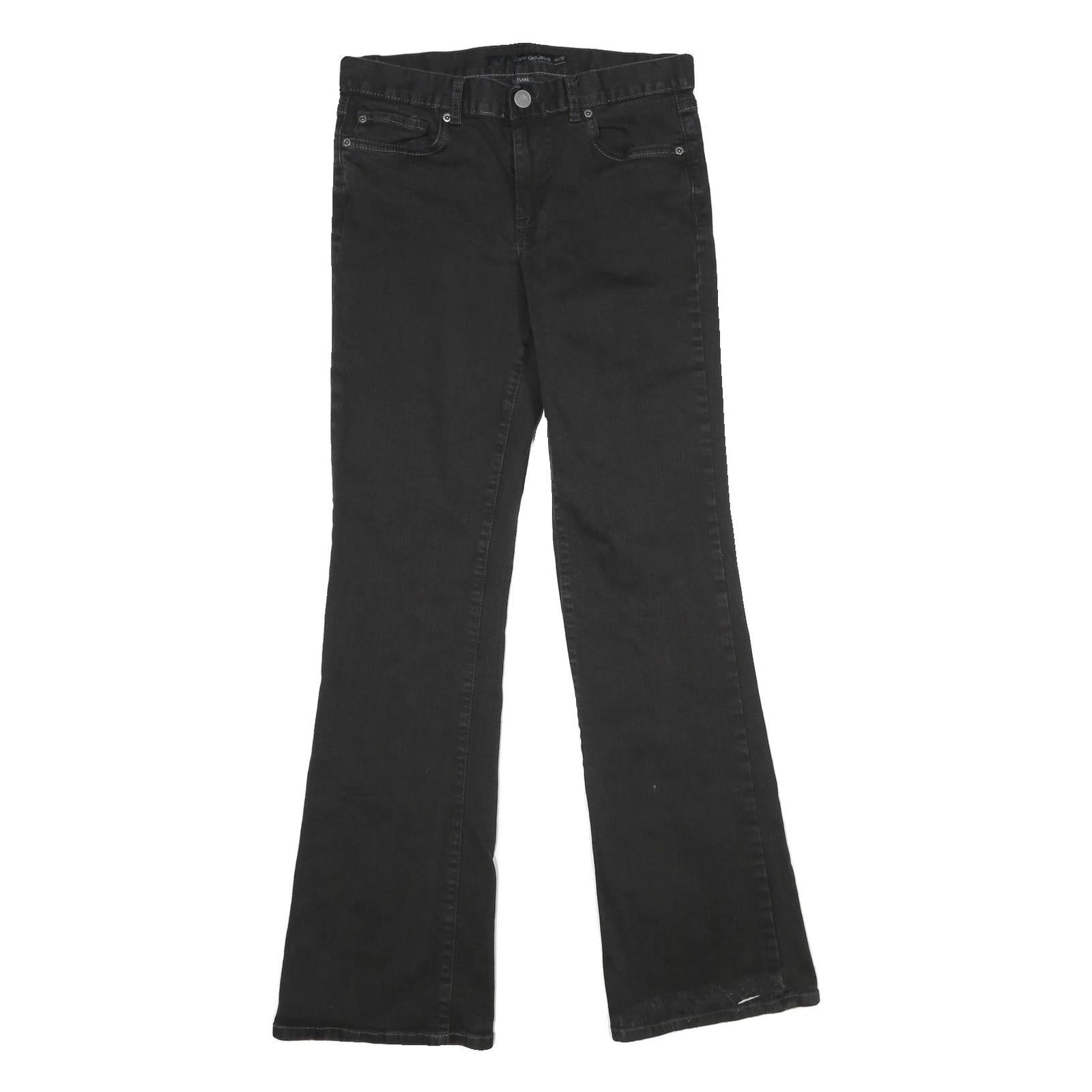 CALVIN KLEIN JEANS Womens Black Regular Fit Flared Denim W30 L34 Stylish Refurbished - N/A refurbished available on Cerqular