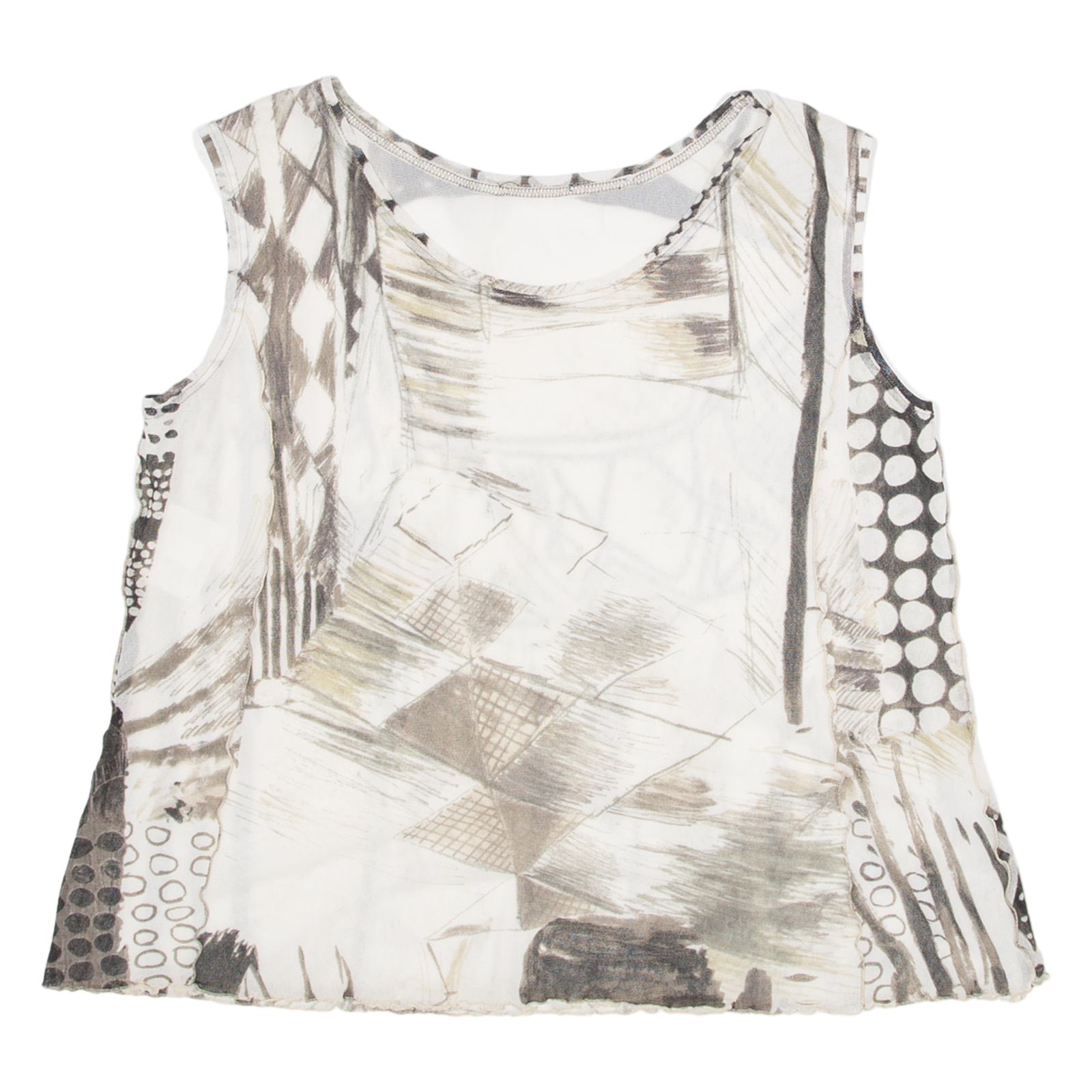 Womens Vests Top Brown Sleeveless Crazy Pattern S Refurbished - N/A refurbished available on Cerqular