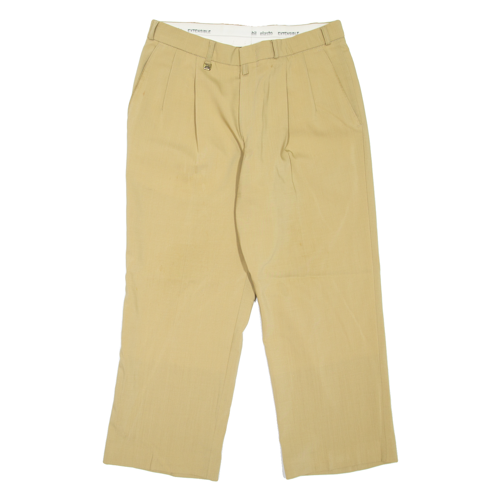 MOBIL ELASTO Womens Trousers Beige Relaxed Straight Wool W30 L24 Refurbished - N/A refurbished available on Cerqular