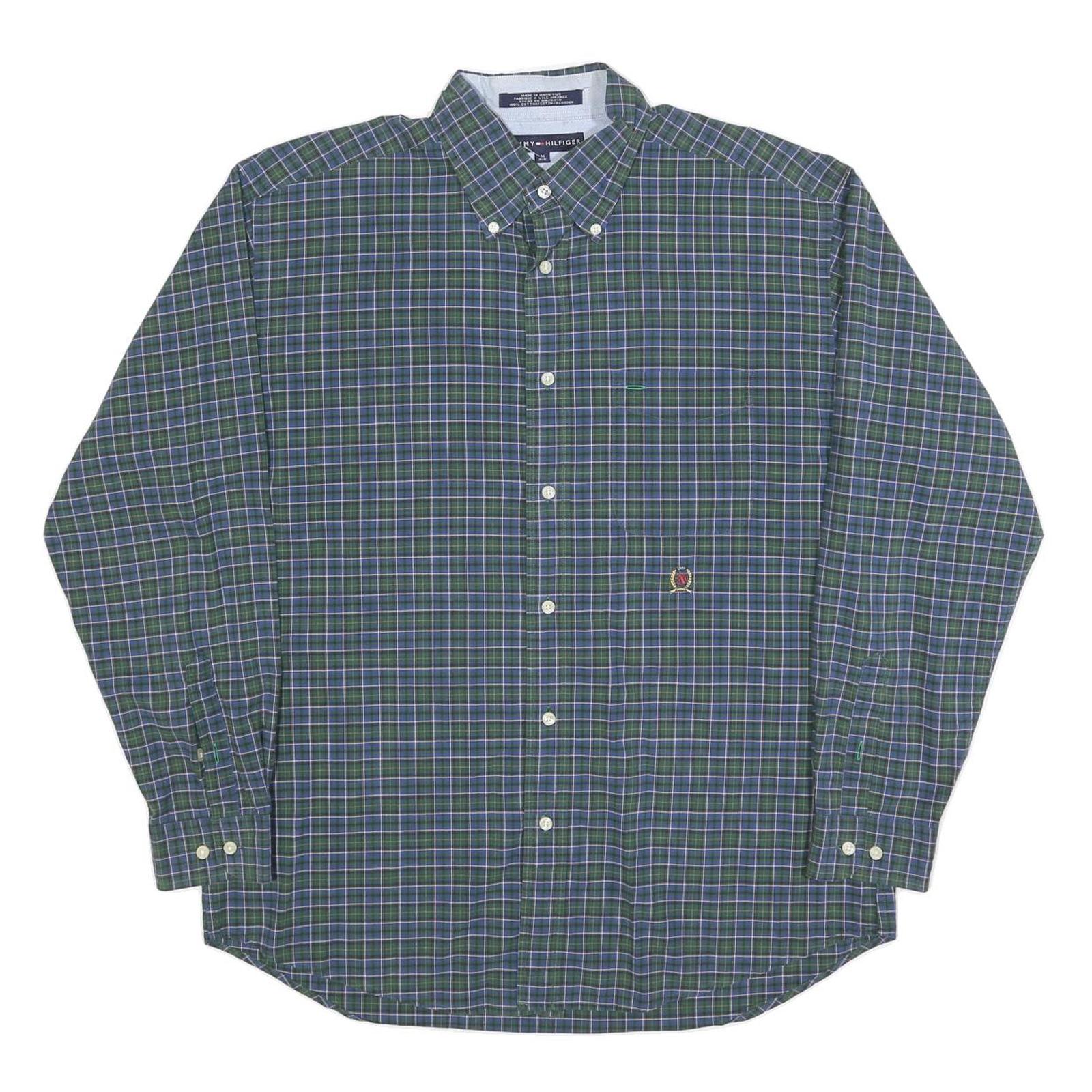 Buy TOMMY HILFIGER Mens Green & Blue Check Shirt M Button Down Cotton Blend Refurbished - $45.49 TOMMY HILFIGER Mens Green & Blue Check Shirt M Button Down Cotton Blend Refurbished - N/A refurbished available on Cerqular