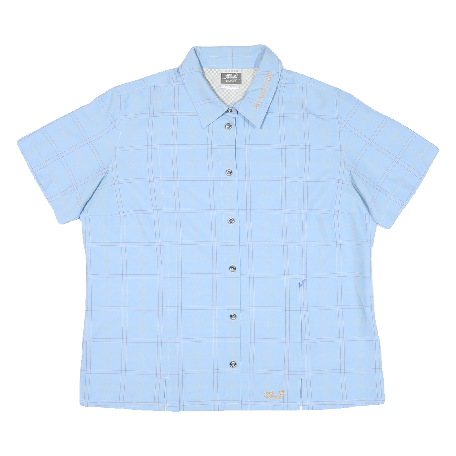 JACK WOLFSKIN Womens Blue Checked Shirt 2XL Travel Outdoor Casual Button Up Refurbished - N/A refurbished available on Cerqular