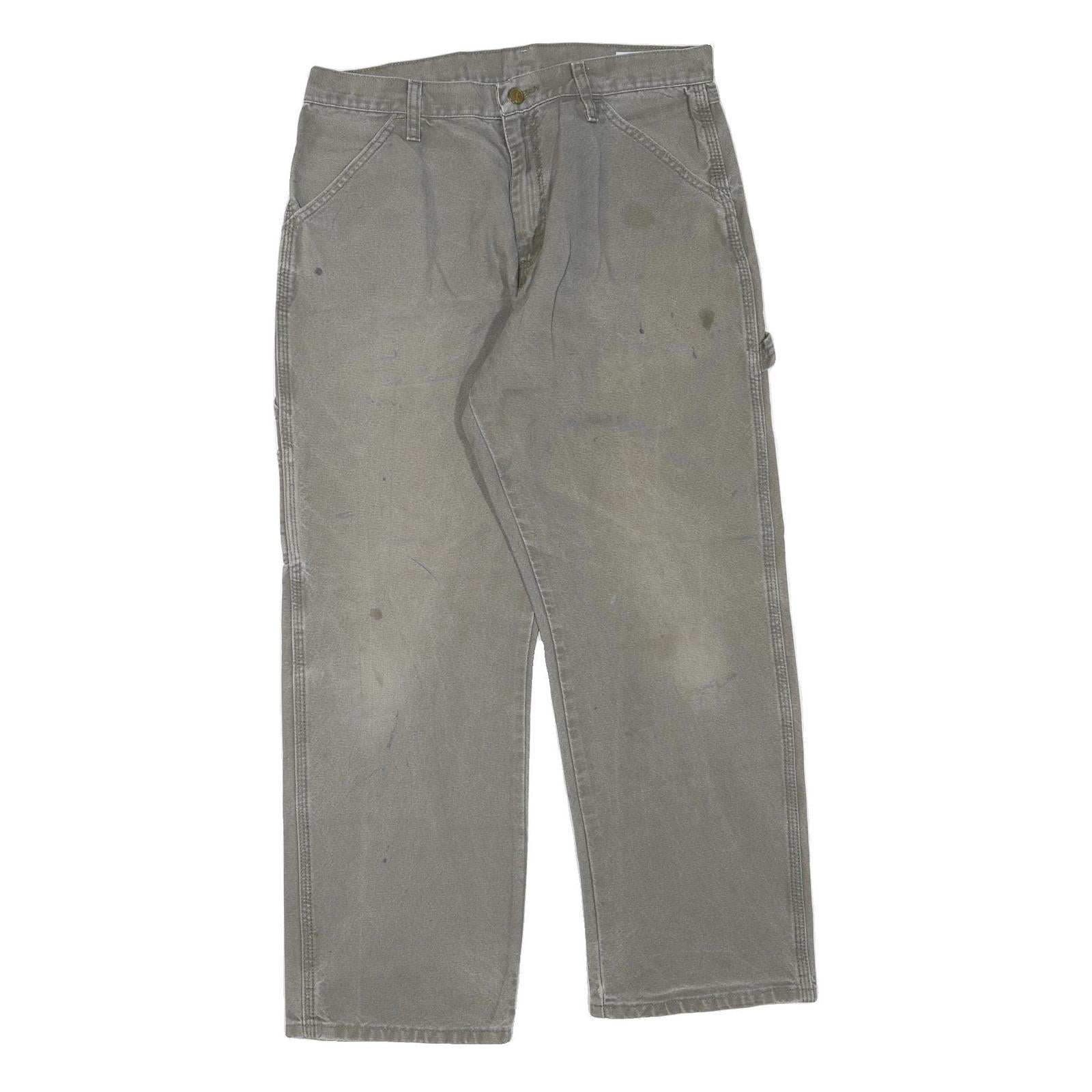 DICKIES Mens Cotton Blend Grey Regular Straight Trousers W32 L28 Workwear Refurbished - N/A refurbished available on Cerqular