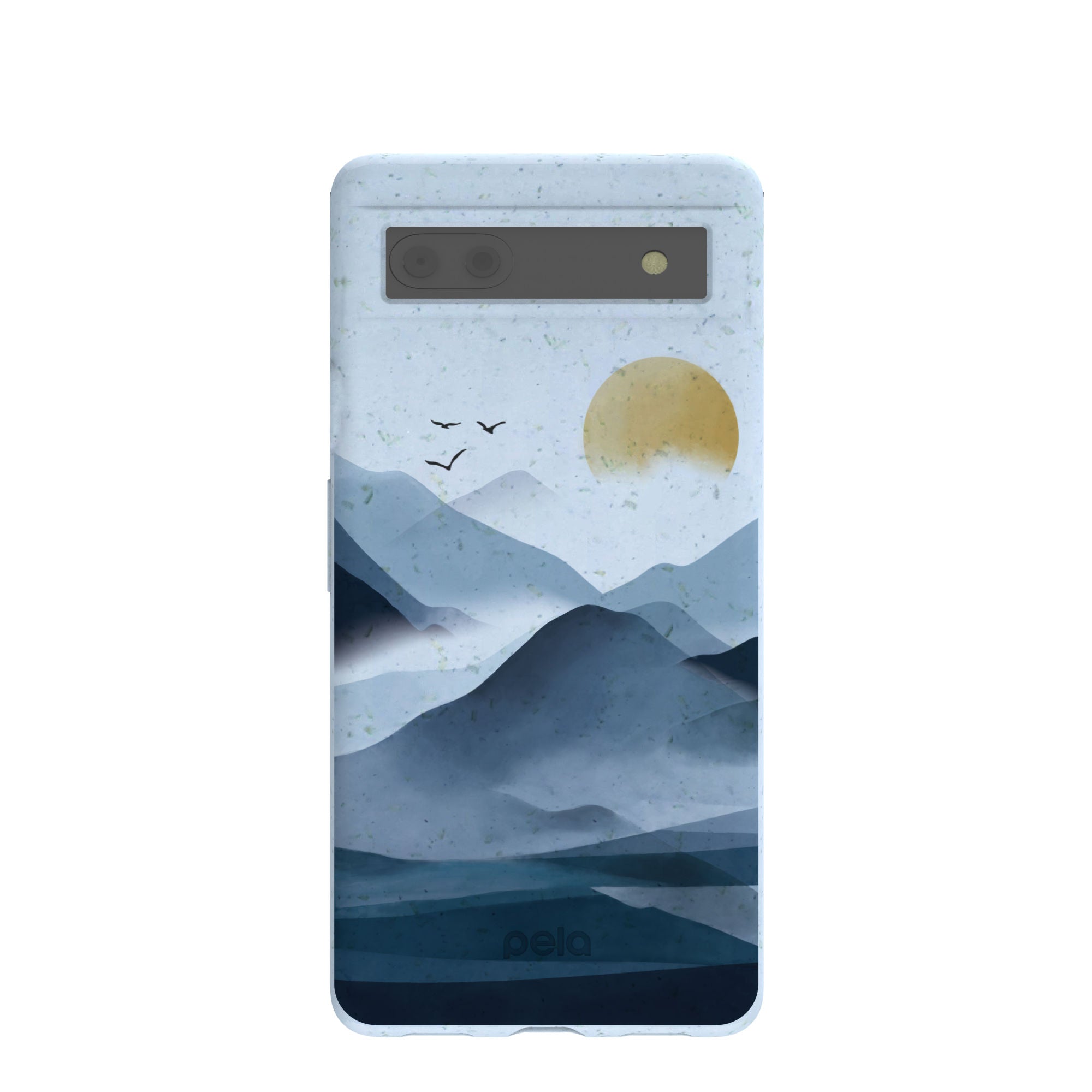 Powder Blue Misty Mountains Google Pixel 6a Case Refurbished - Pela Case refurbished available on Cerqular