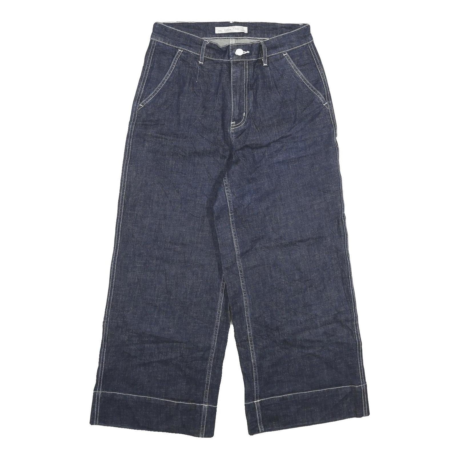 EICH TOO Womens Jeans Blue Relaxed Wide-Leg Denim Raw W28 L25 Stylish Casual Refurbished - N/A refurbished available on Cerqular