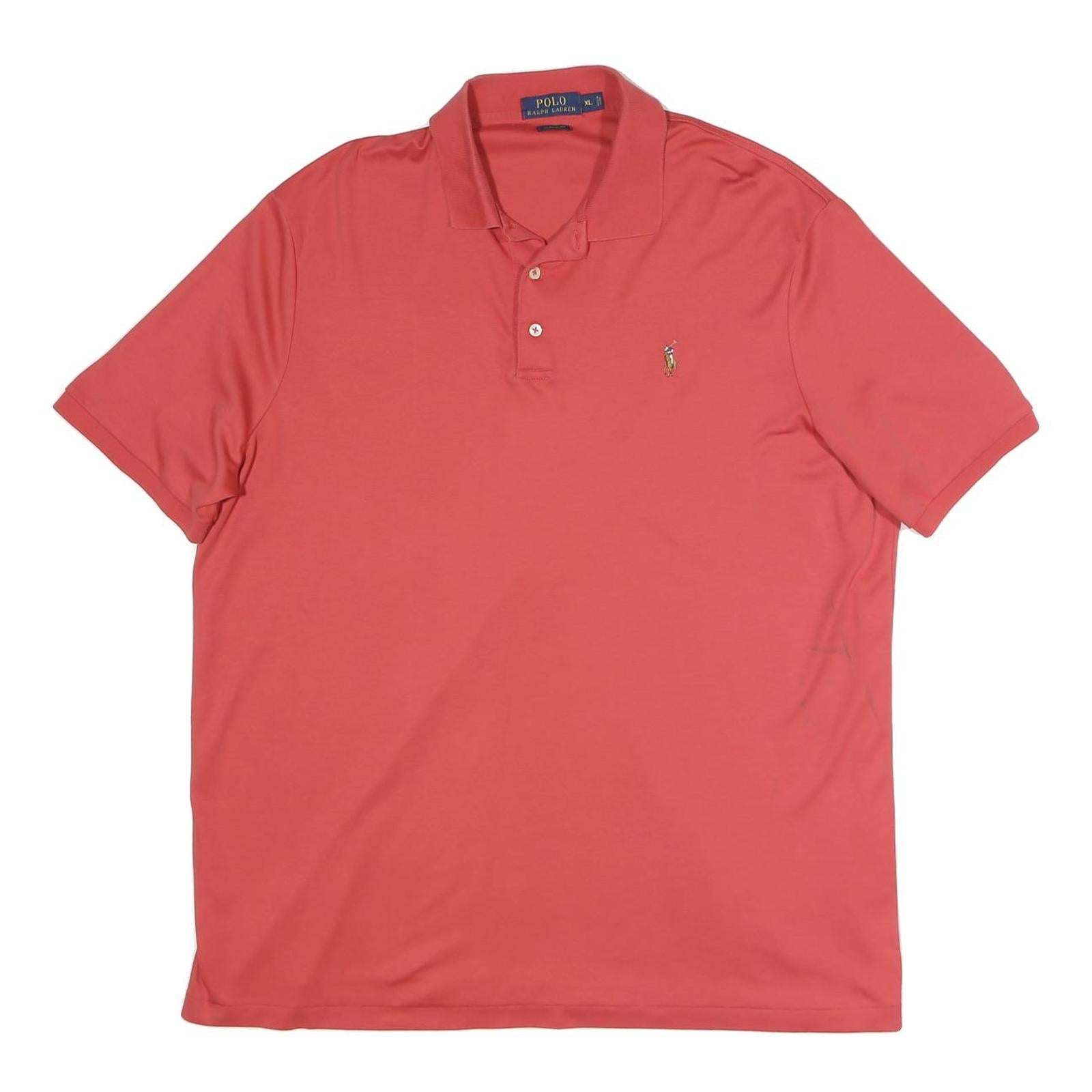 POLO RALPH LAUREN Mens Coral Short Sleeve Plain XL Cotton Polo Shirt Classic Fit Refurbished - N/A refurbished available on Cerqular