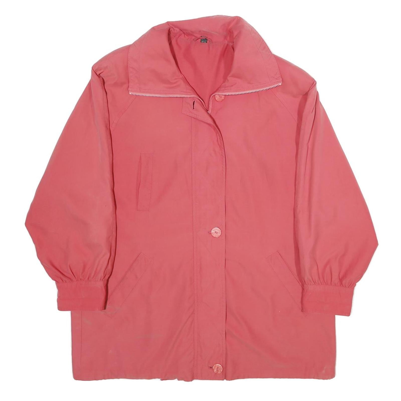Womens Pink Jacket UK 16 Polyester Zip Plain Casual Lightweight Outerwear Refurbished - N/A refurbished available on Cerqular