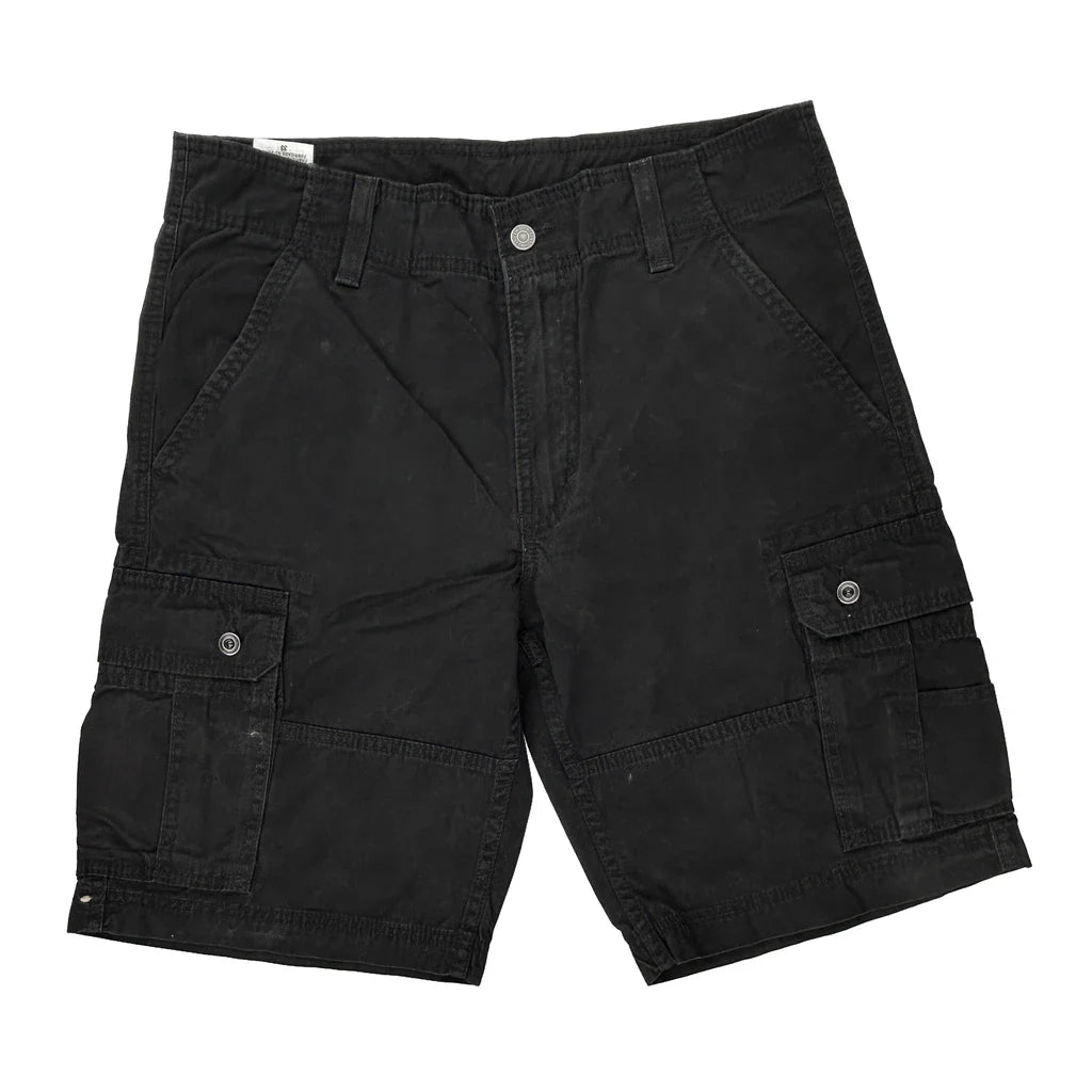 Levis Cargo Shorts - 32W 10L Black Cotton Refurbished - Thrifted (note: this is a term often used to describe second- refurbished available on Cerqular