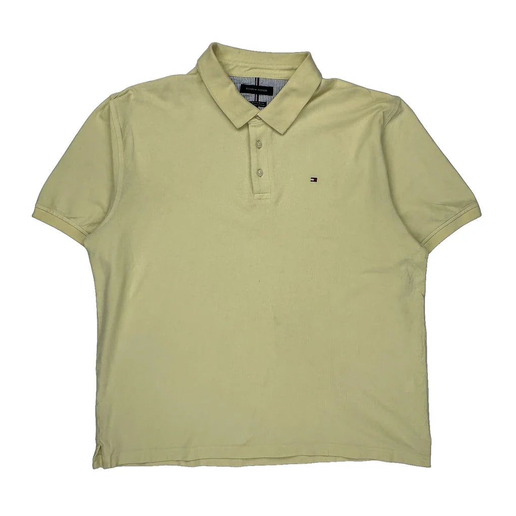 Tommy Hilfiger Polo Shirt - XL Yellow Cotton Refurbished - Thrifted (note: this is a term often used to describe second- refurbished available on Cerqular