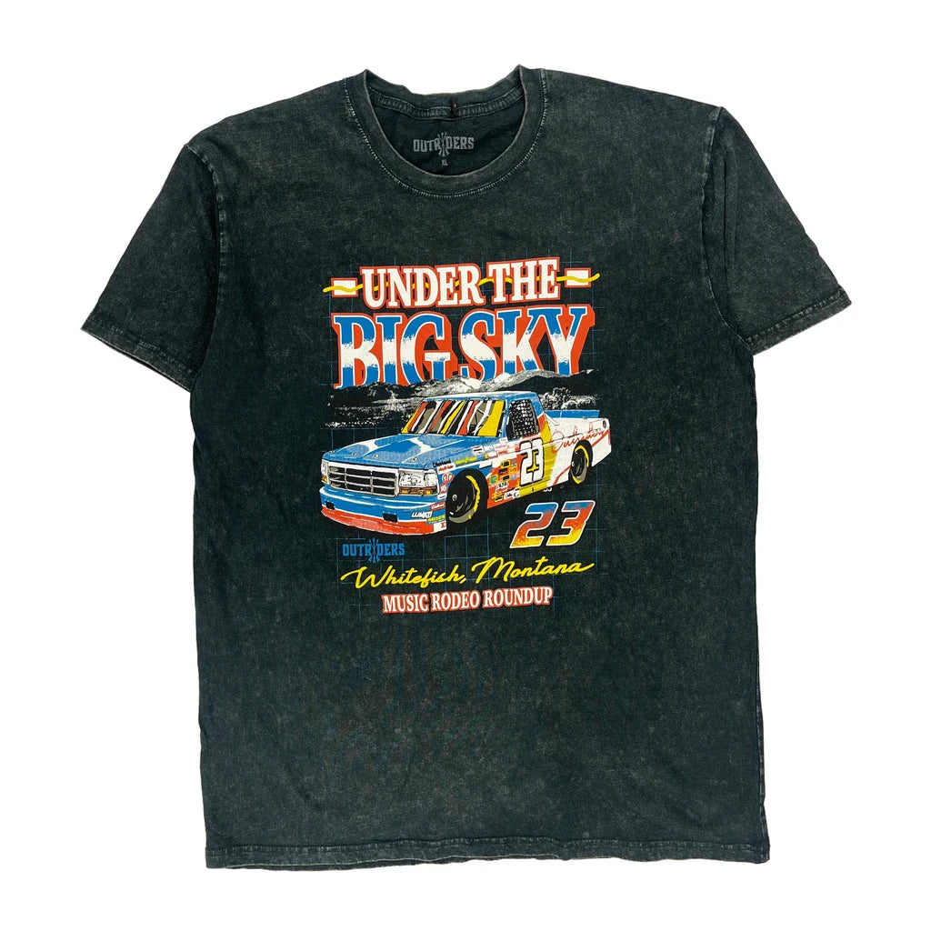 Music Rodeo Roundup Outriders Graphic T-Shirt - XL Black Cotton Refurbished - Thrifted (note: this is a term often used to describe second- refurbished available on Cerqular