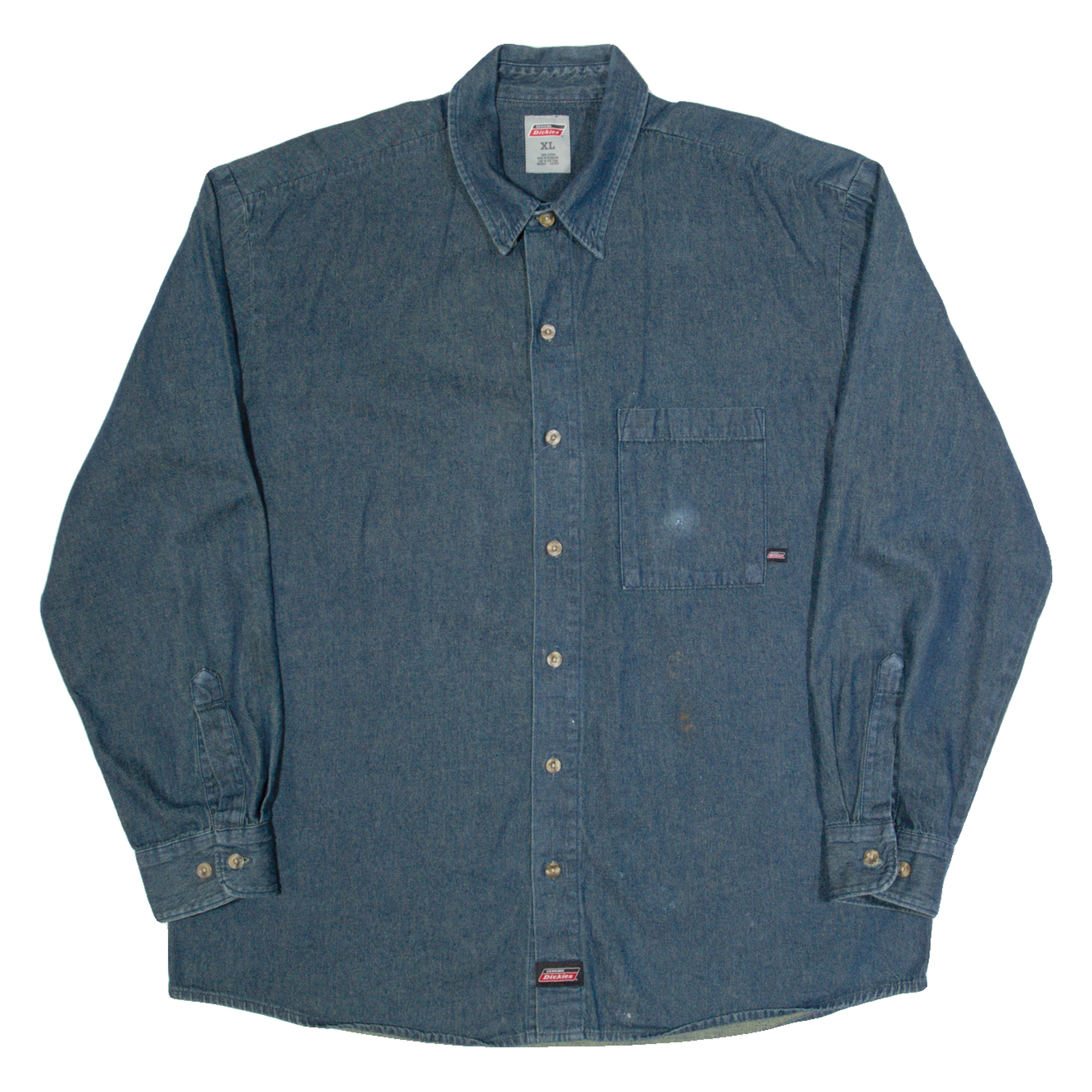 DICKIES Mens Denim Shirt Blue Long Sleeve XL Refurbished - N/A refurbished available on Cerqular