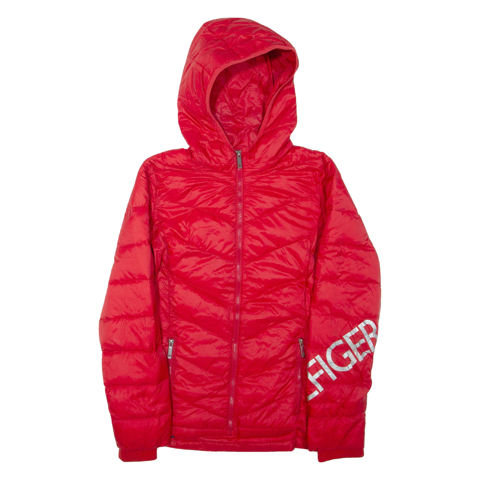 TOMMY HILFIGER Mens Jacket Red Nylon Hooded S Refurbished - N/A refurbished available on Cerqular