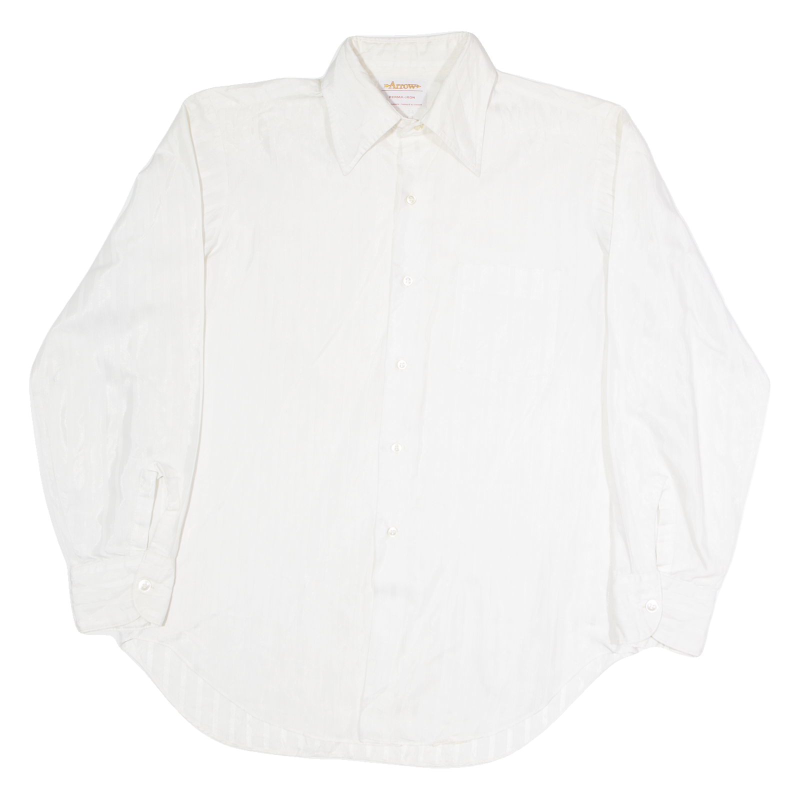 ARROW Mens Shirt White Striped Long Sleeve L Refurbished - N/A refurbished available on Cerqular