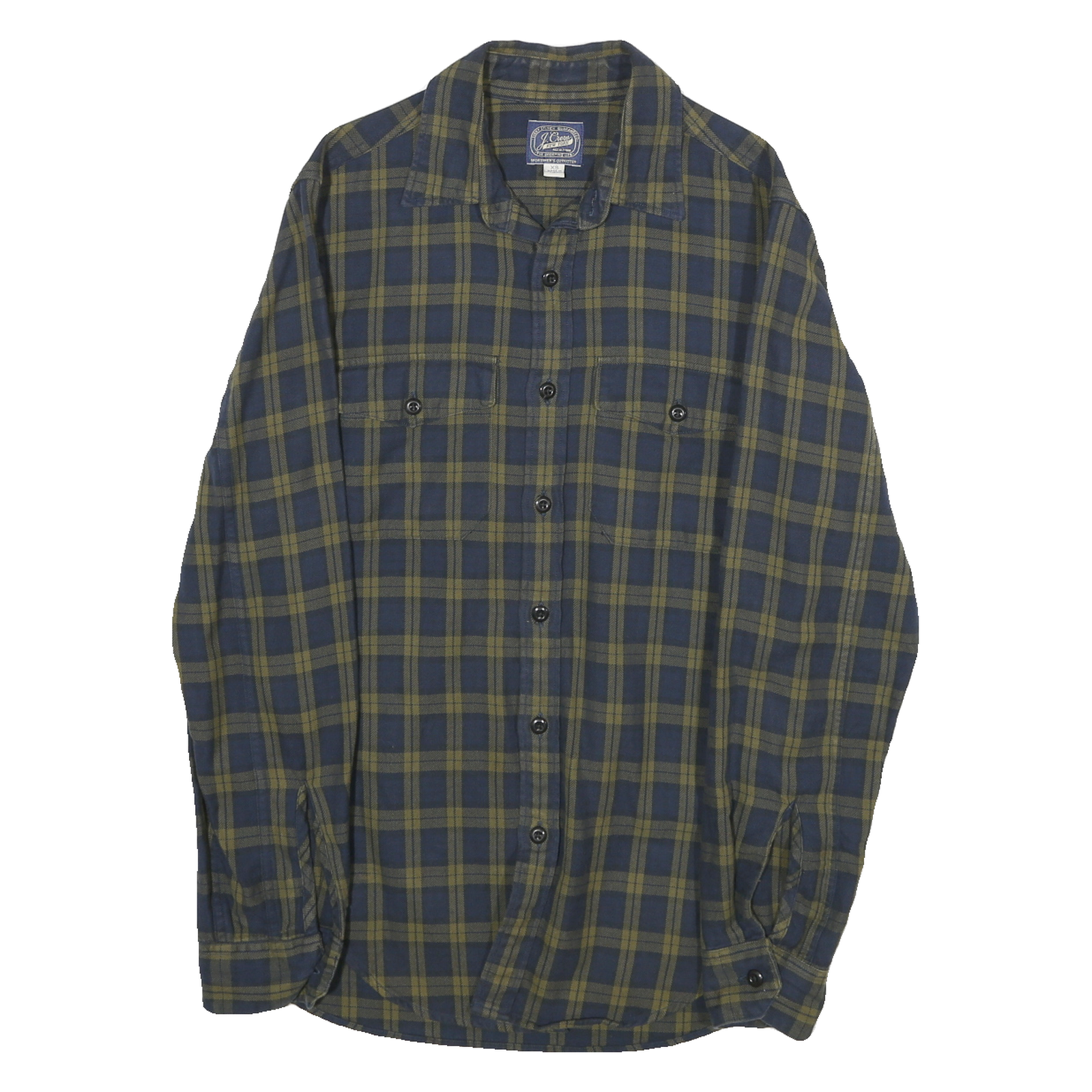 J.CREW Mens Blue & Olive Check Shirt XS Cotton Long Sleeve Button Casual Relaxed Refurbished - N/A refurbished available on Cerqular