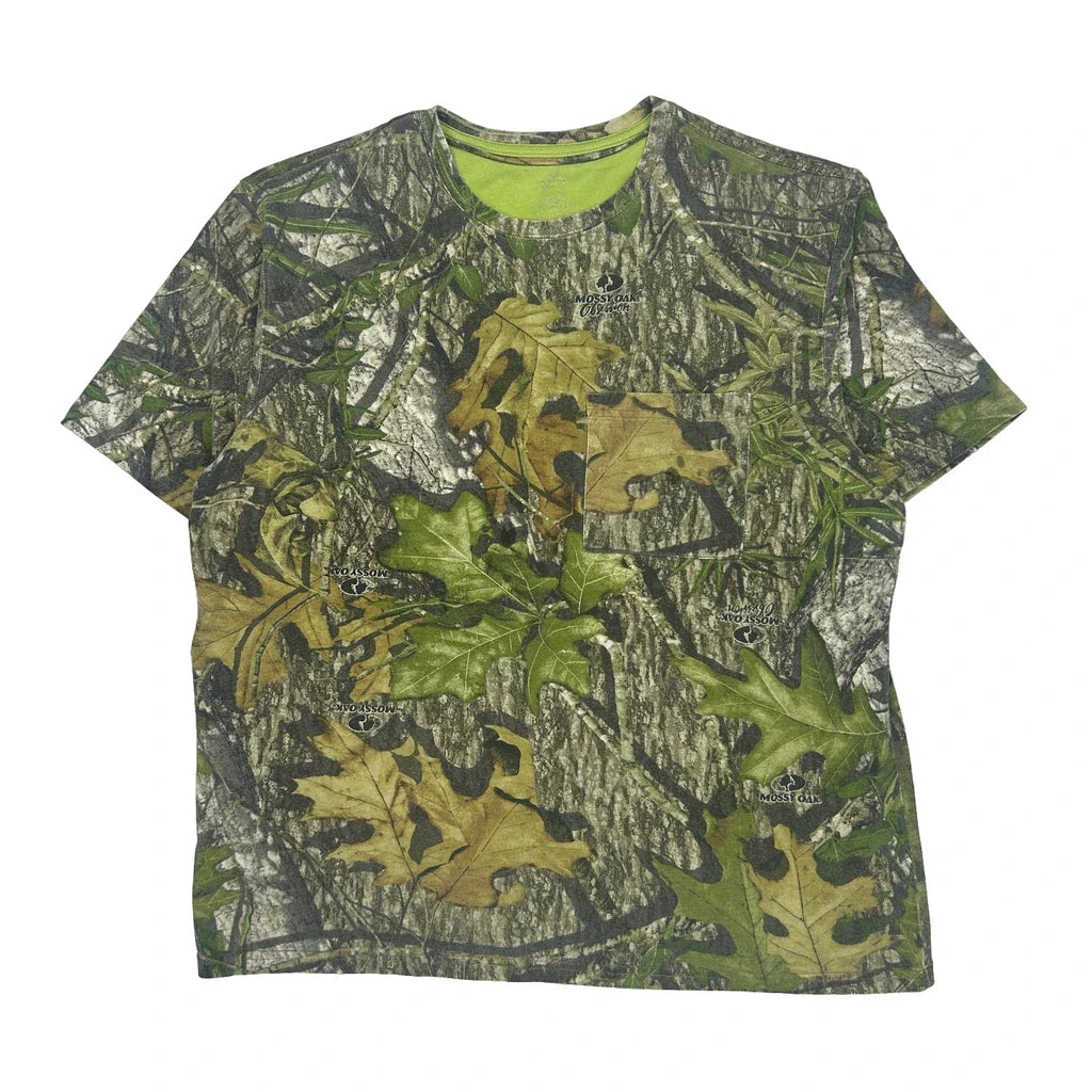 Buy Mossy Oak Camo T-Shirt - Medium Khaki Polyester Refurbished - $46.89 Mossy Oak Camo T-Shirt - Medium Khaki Polyester Refurbished - Thrifted (note: this is a term often used to describe second- refurbished available on Cerqular